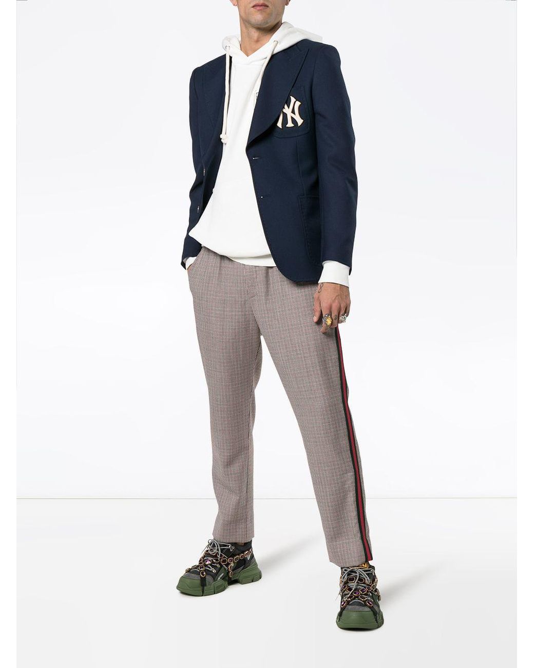 Gucci X Mlb Ny Yankees Patch Sneakers in Brown for Men  Lyst