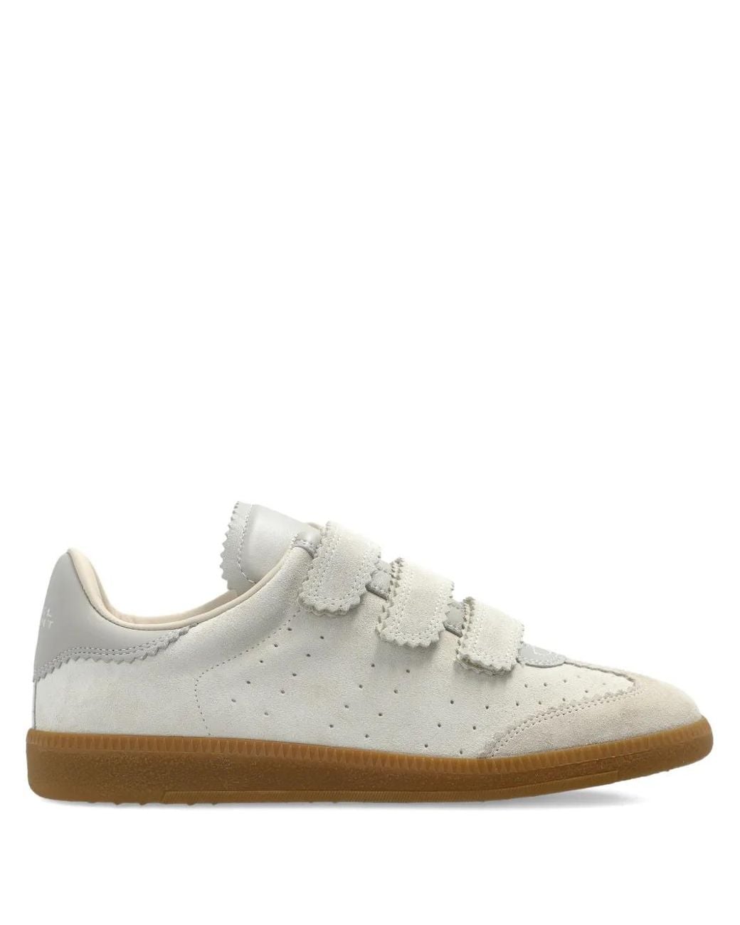 Isabel Marant White Scallop-Trim Strap Sneakers