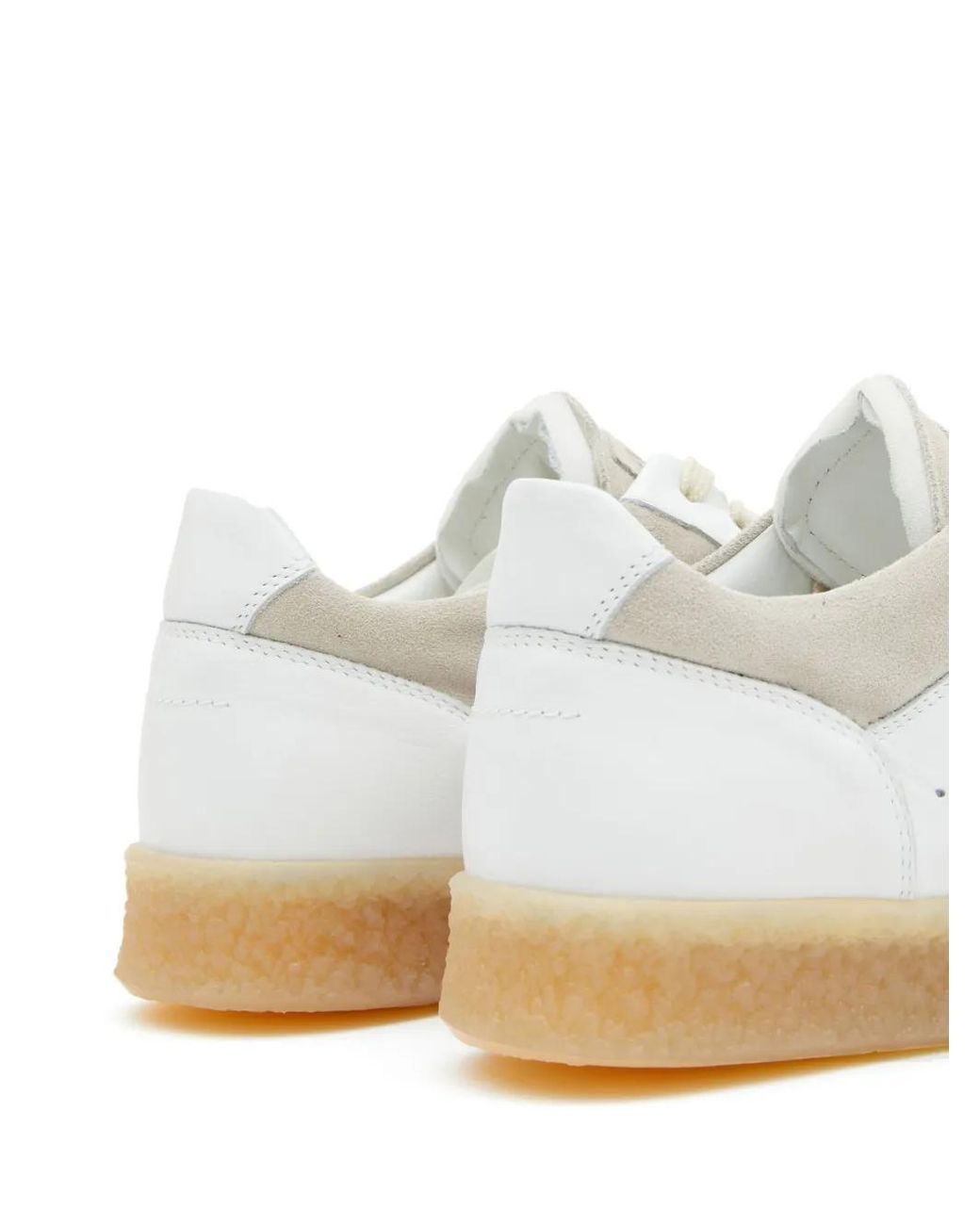 MM6 by Maison Margiela White Leather Sneakers