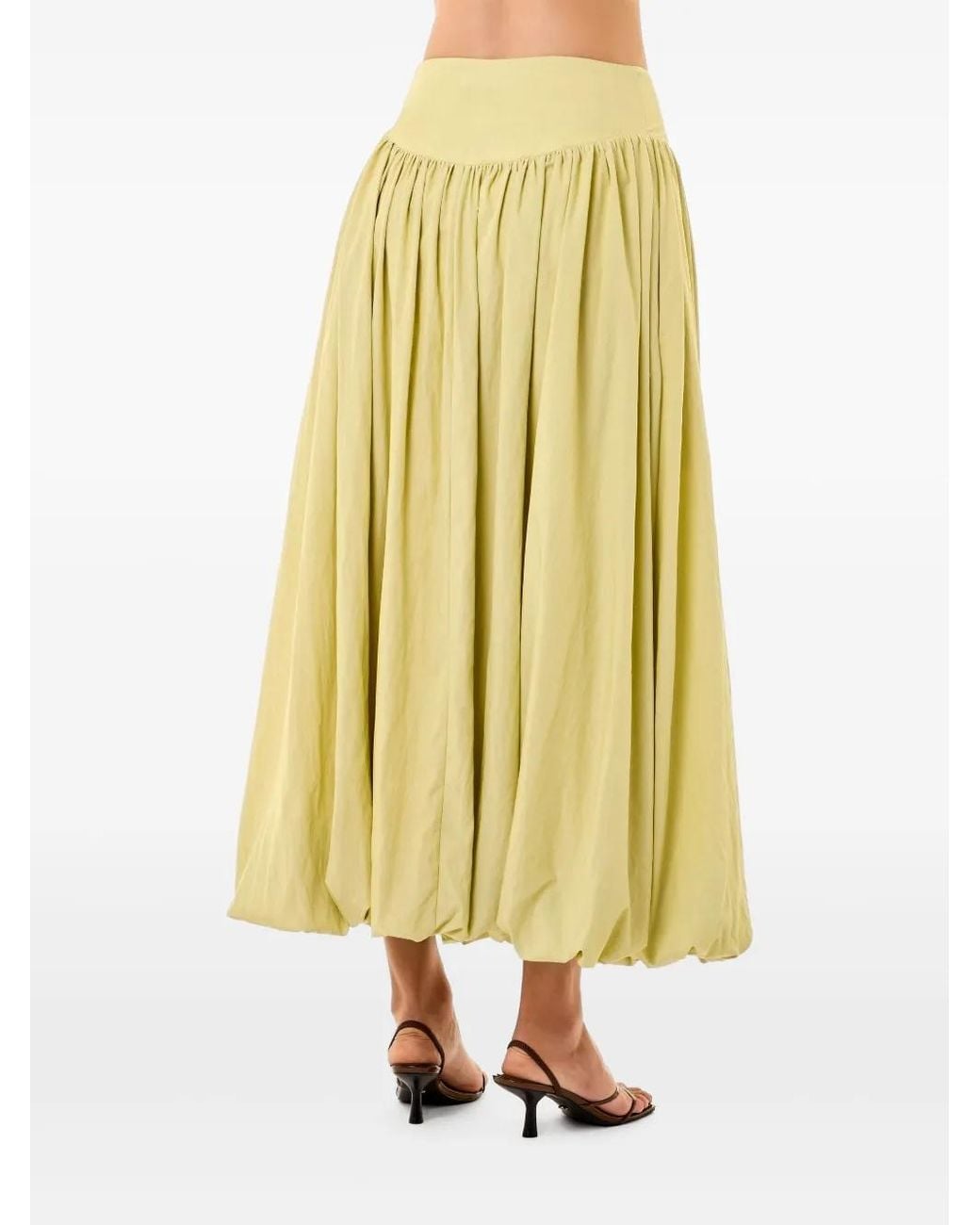 Nicholas Yellow Zaira Midi Skirt