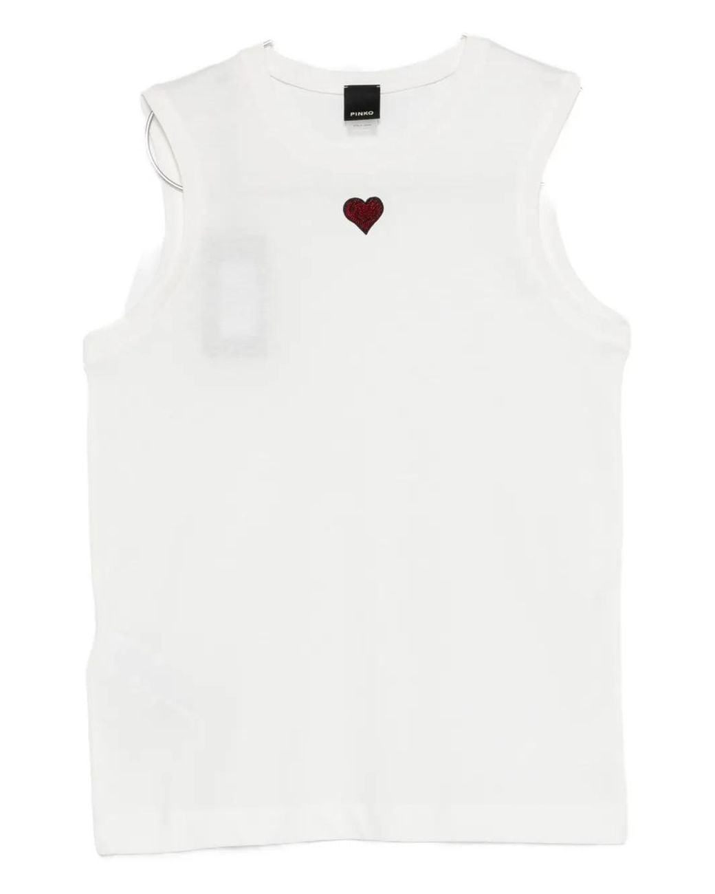 Pinko White Heart Tank Top