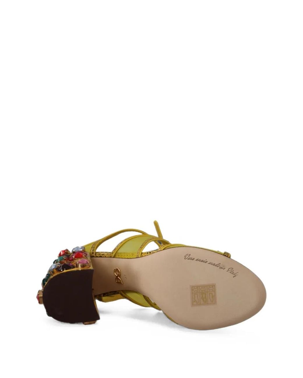 Dolce & Gabbana Metallic Crystal-Embellished Sandals