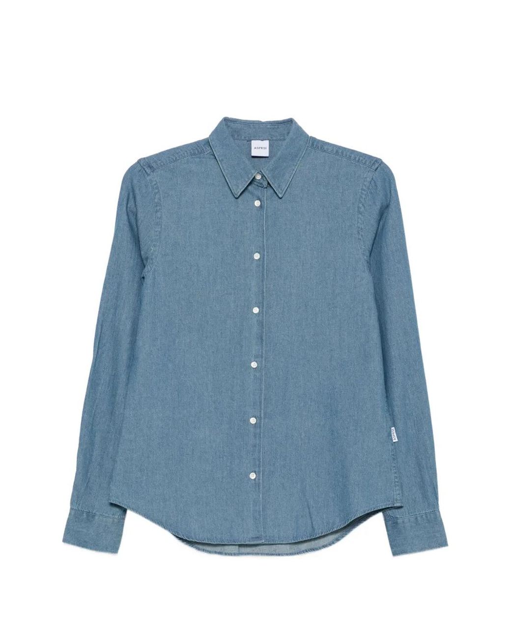 Aspesi Blue Button-Down Denim Shirt