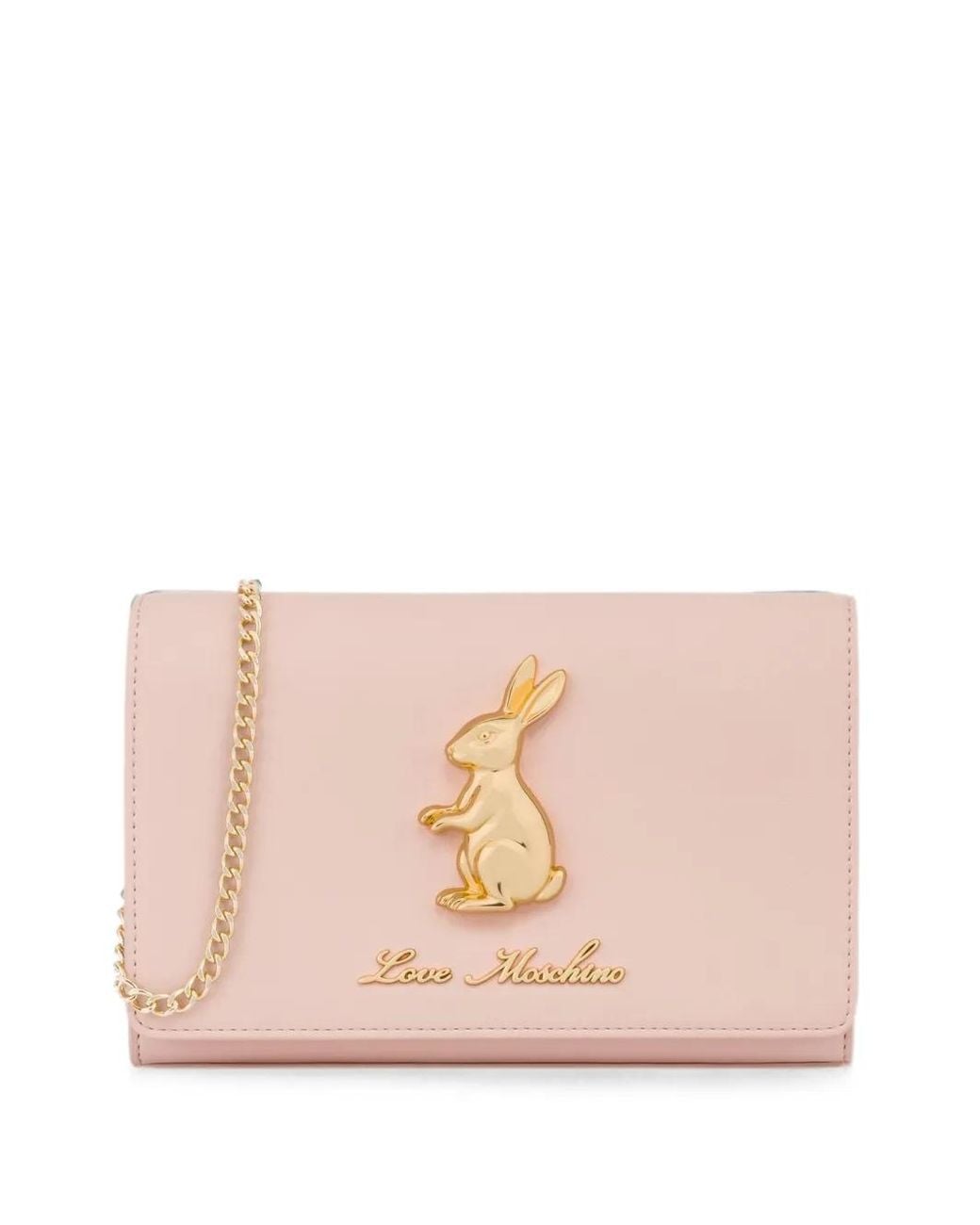 Love Moschino Pink Rabbit-Plaque Shoulder Bag