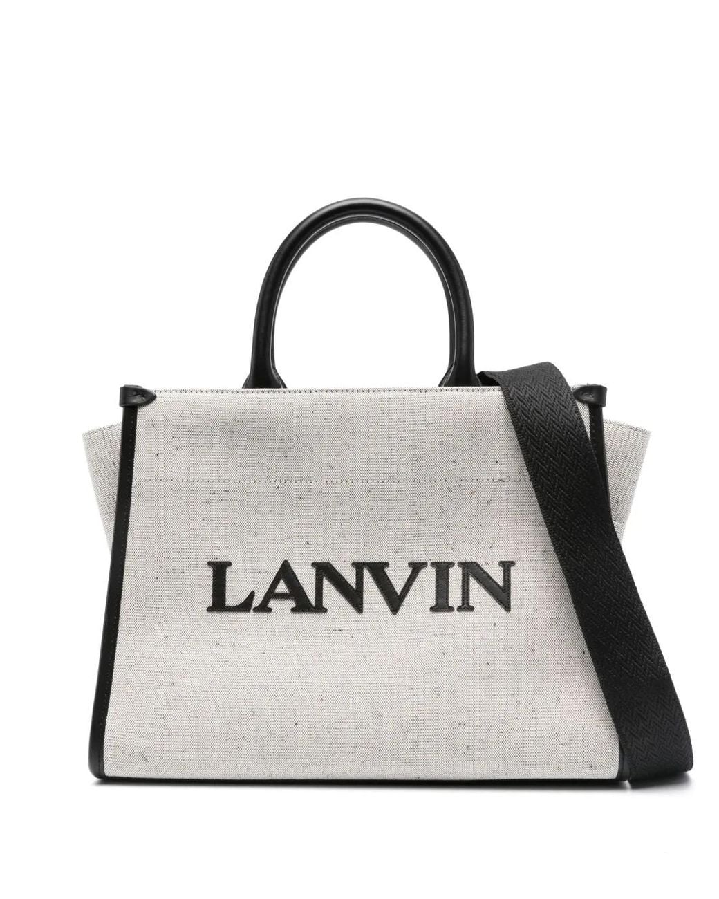 Bolso Shopper Con Logo En Relieve Lanvin de color White