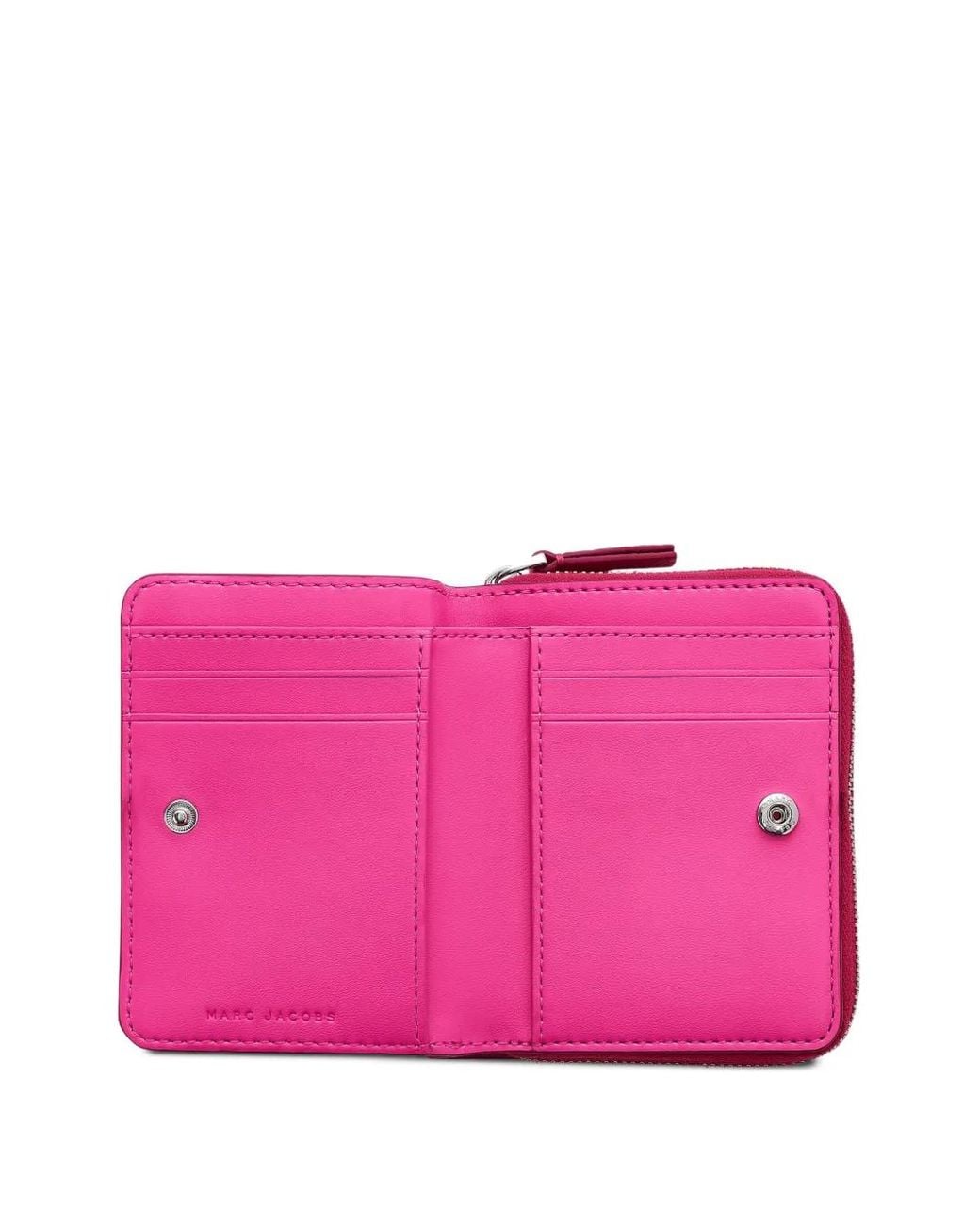 Marc Jacobs Pink The Leather Mini Compact Wallet