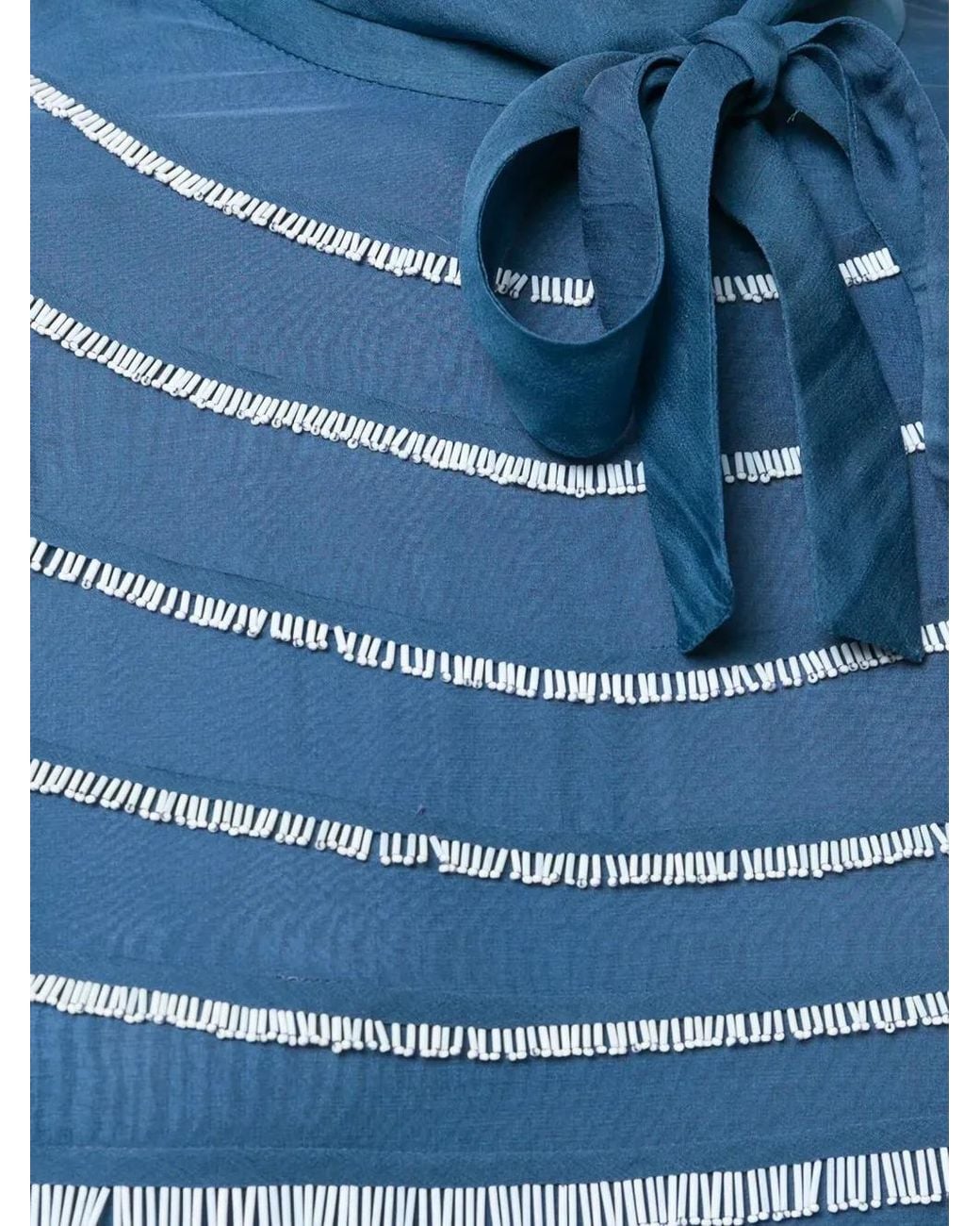 Valentino Garavani Blue Ruffled Midi Dress