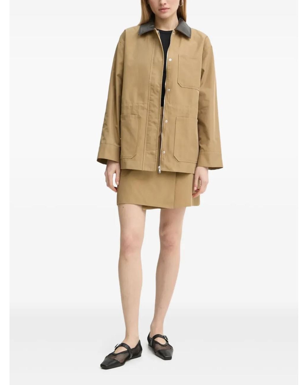 Day Birger et Mikkelsen Natural Button Tab Skirt