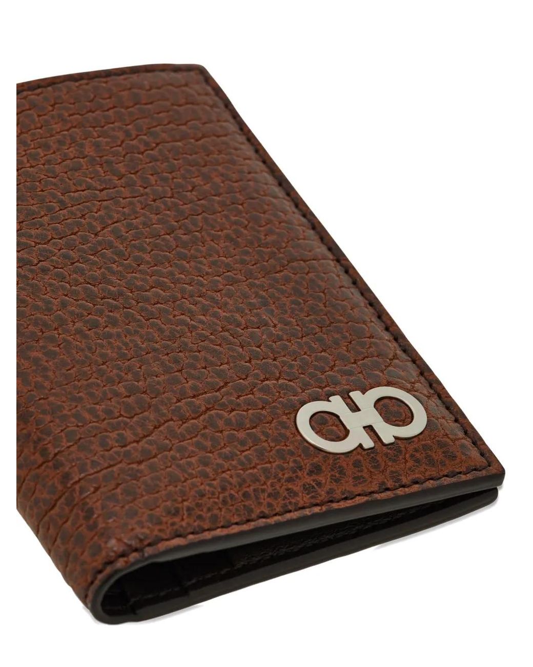 Ferragamo Brown Porte-Cartes Texturé Gancini for men