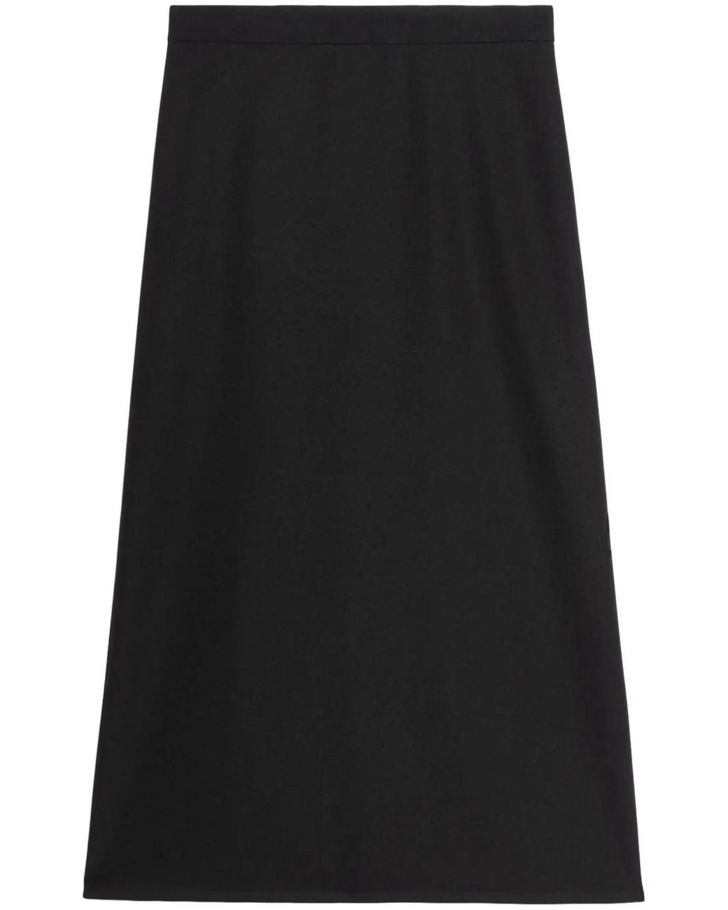 Balenciaga Black A-Line Flared Wool Skirt