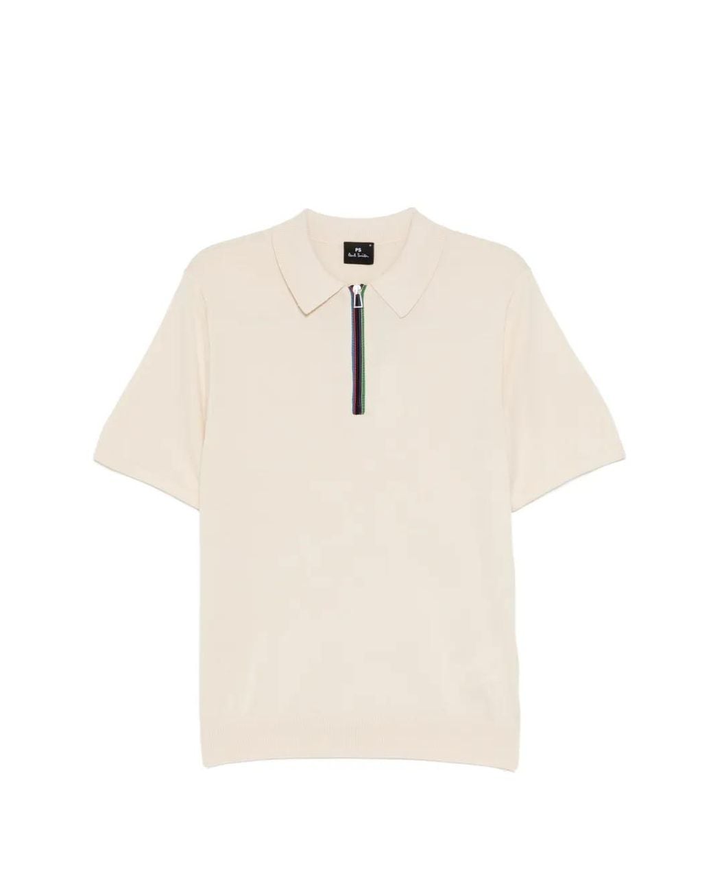 Paul Smith White Knitted Polo Shirt for men