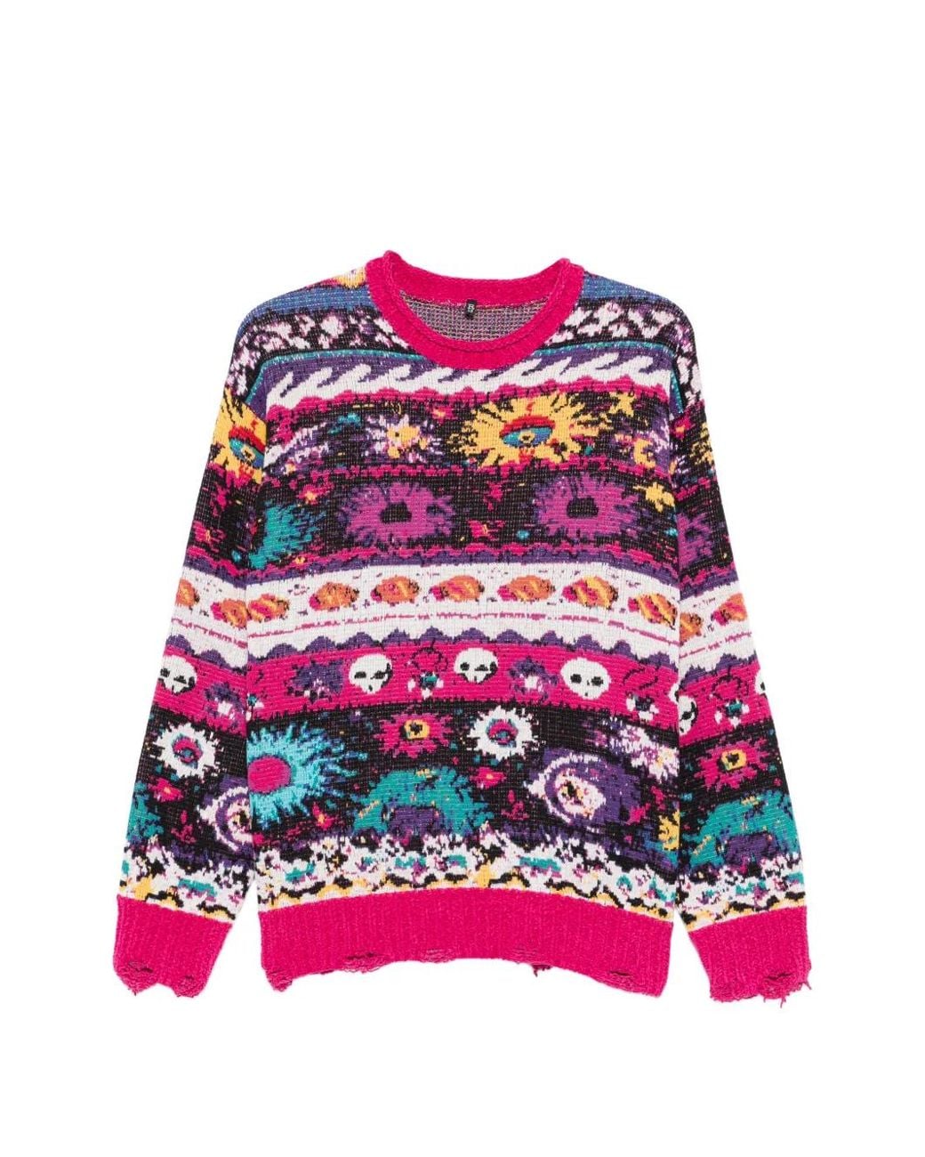 R13 Red Pull À Motif Jacquard