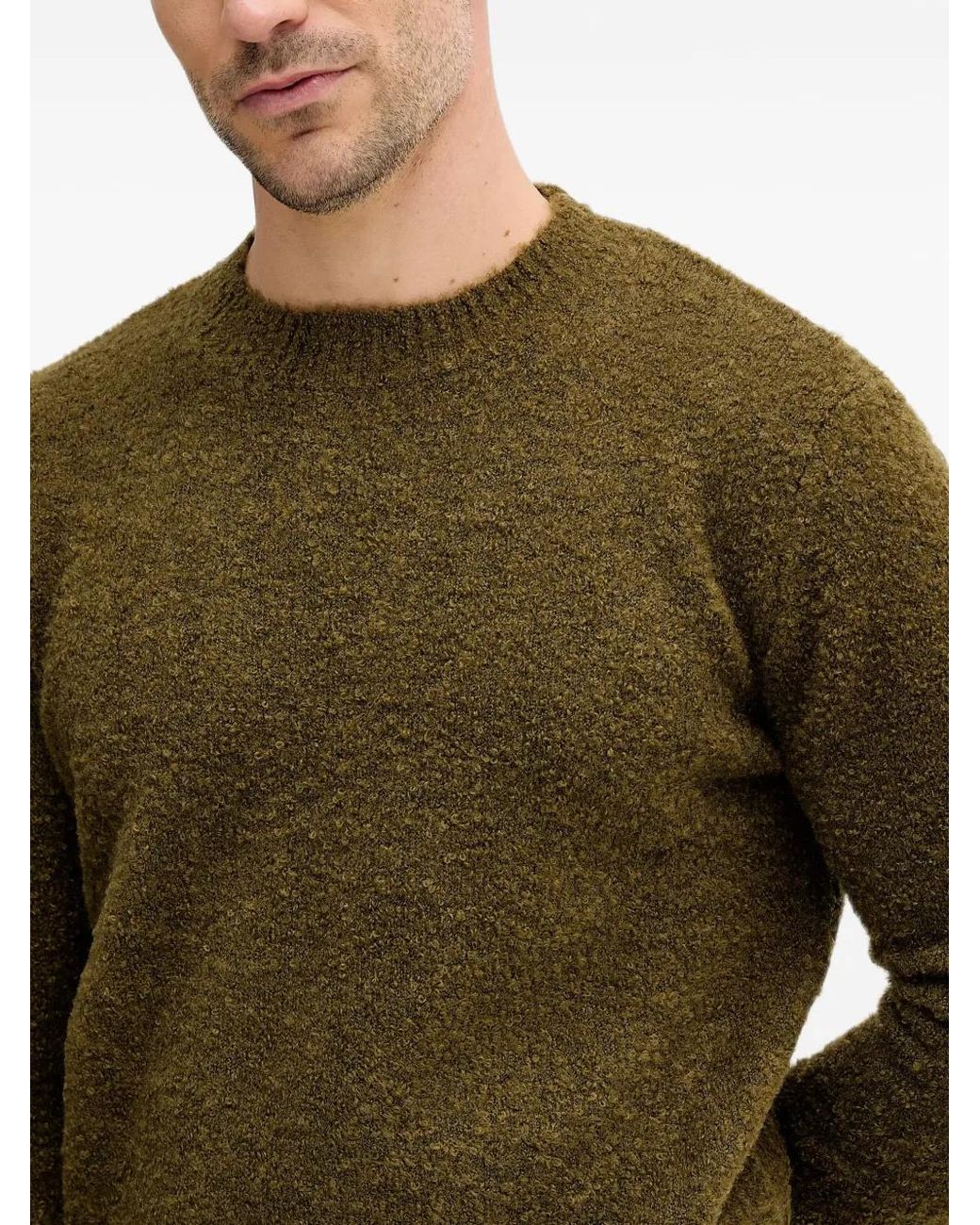 Sisley Green Textured Long-Sleeve Sweater for men