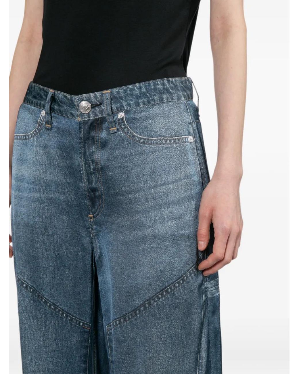 Rag & Bone Blue Faded Whiskered Trousers