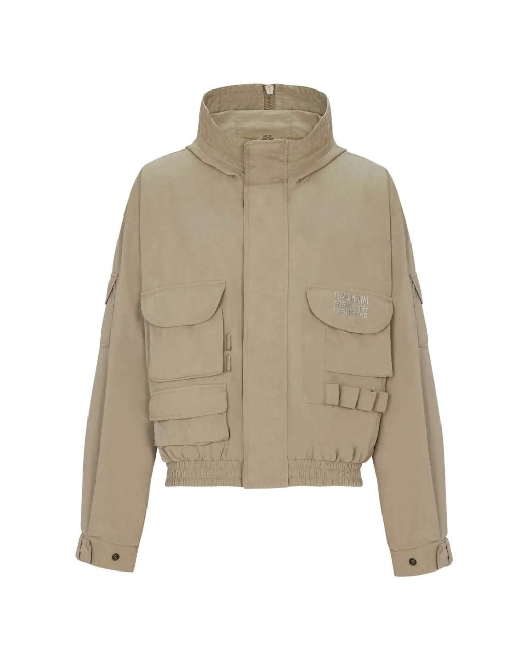 Balmain Natural Multi-Pocket Hooded Jacket for men