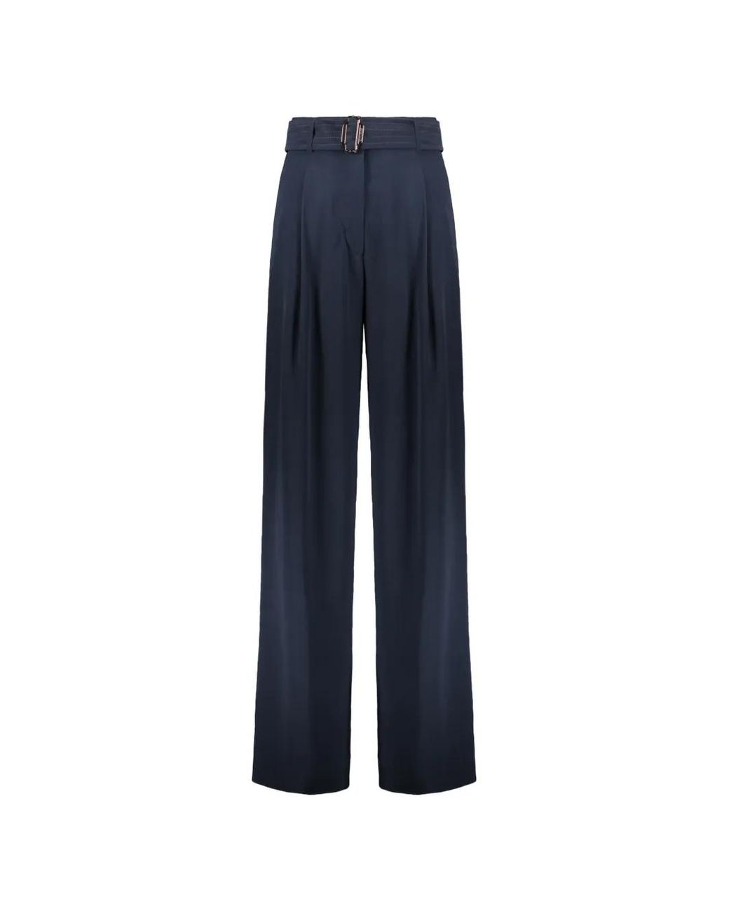 Moorer Blue Belted Pleated Trousers
