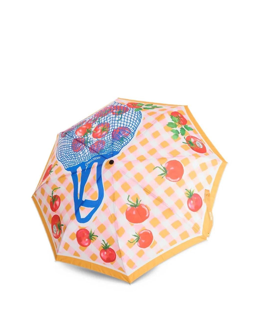 Moschino Pink Tomatoes-Print Open-Close Umbrella