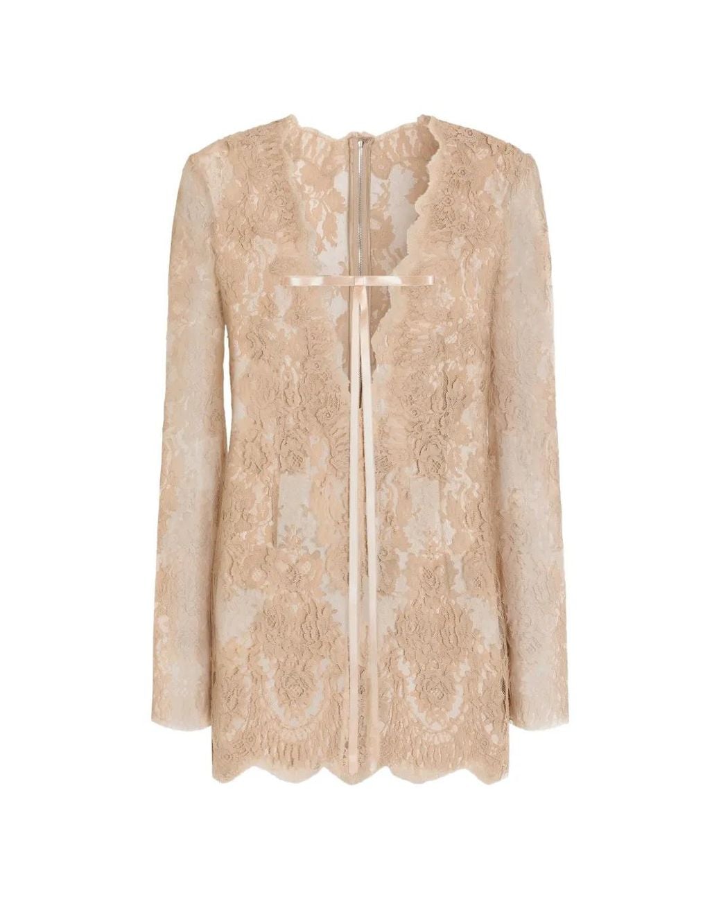 Dolce & Gabbana Natural Lace Dress