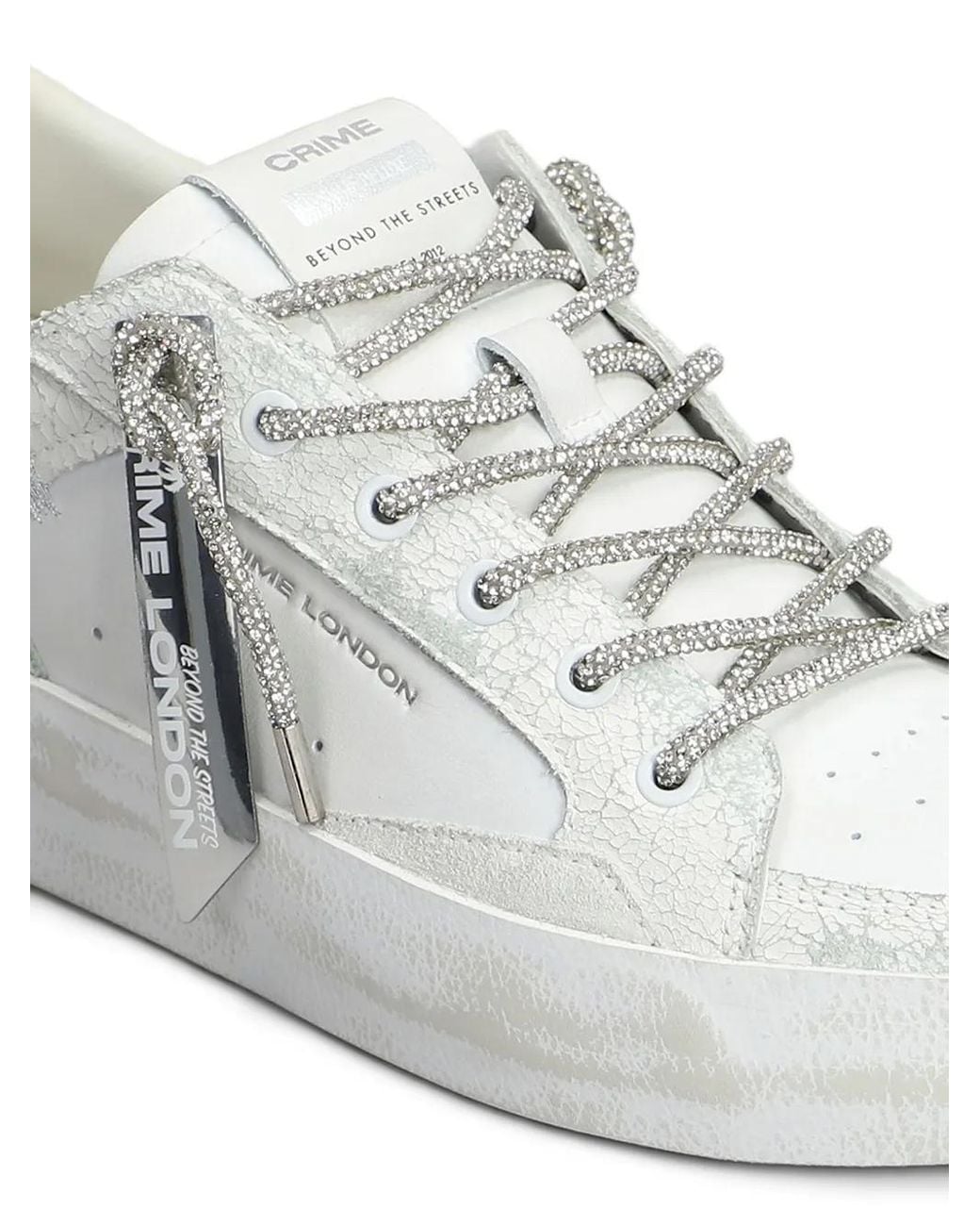 Crime London White Sk8 Deluxe Sneakers