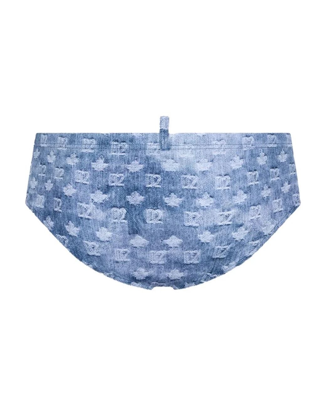 DSquared² Blue D2 Monogram Swim Briefs for men