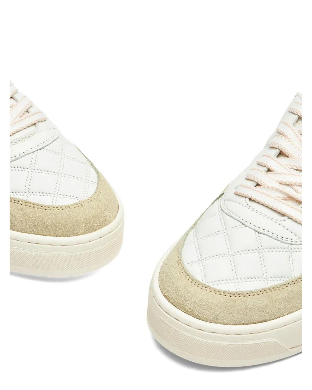 Stuart Weitzman White Quilted Platform Trainers