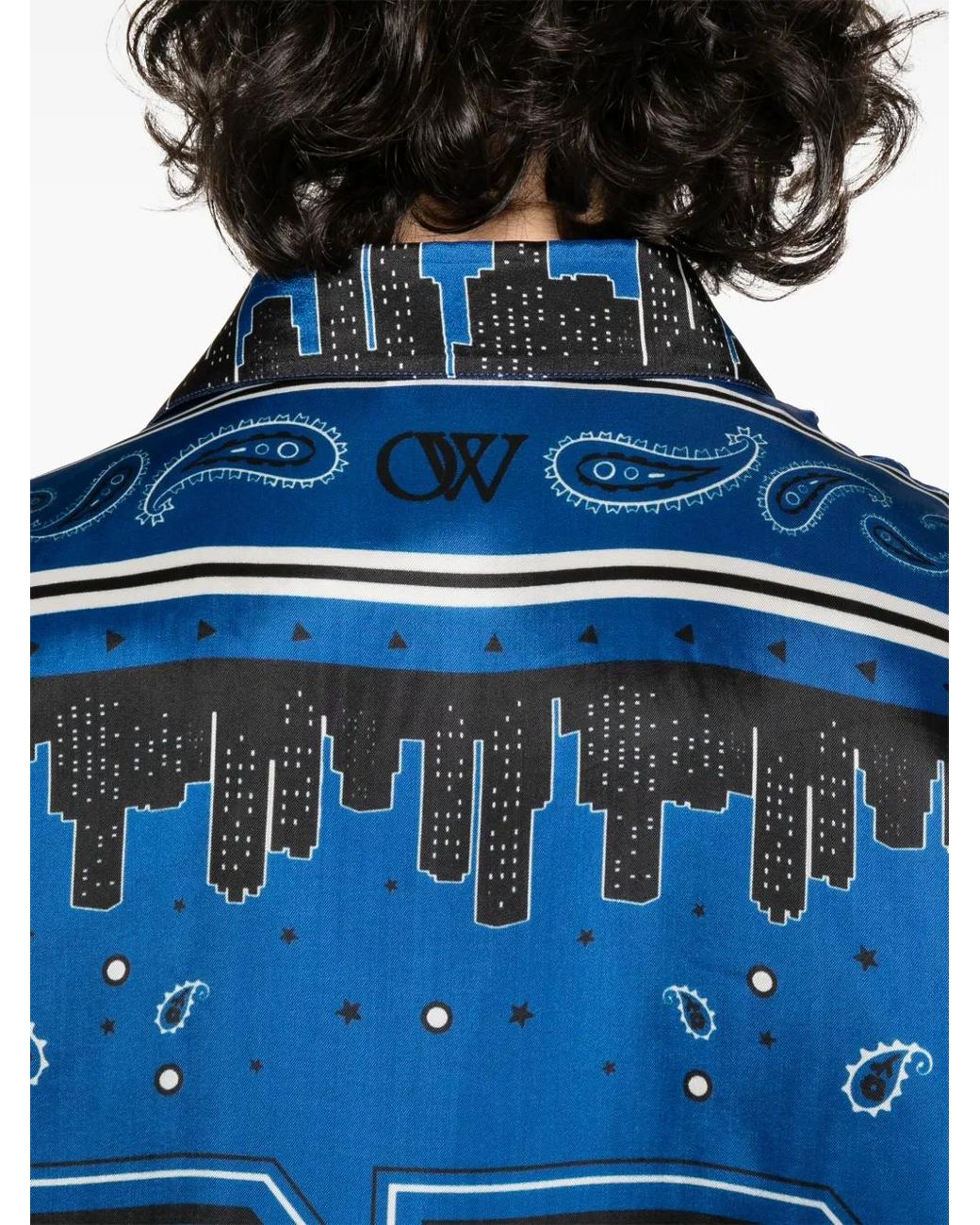 Off-White c/o Virgil Abloh Blue Bandana Vacation Shirt for men