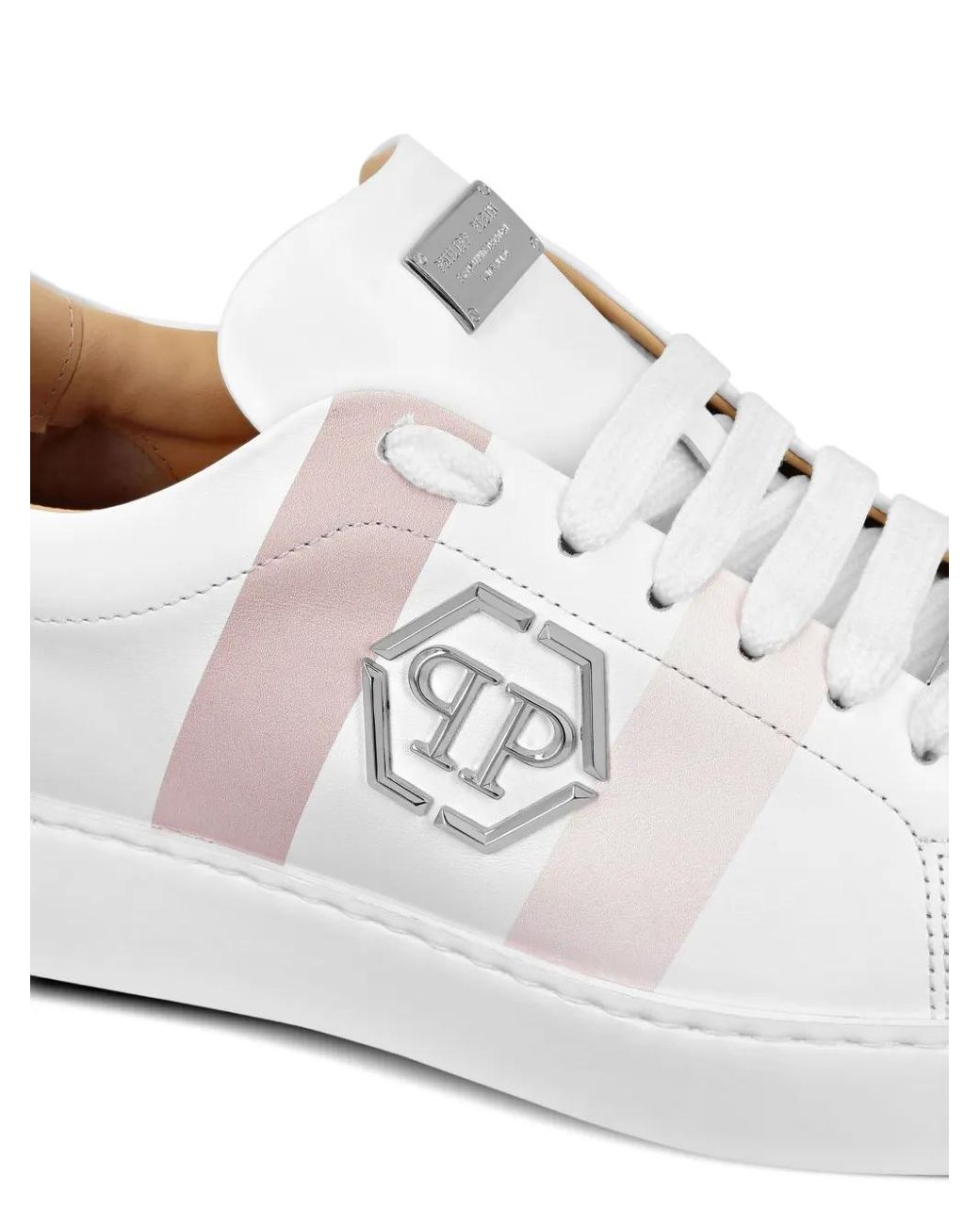 Philipp Plein White Hexagon Lo-Top Sneakers