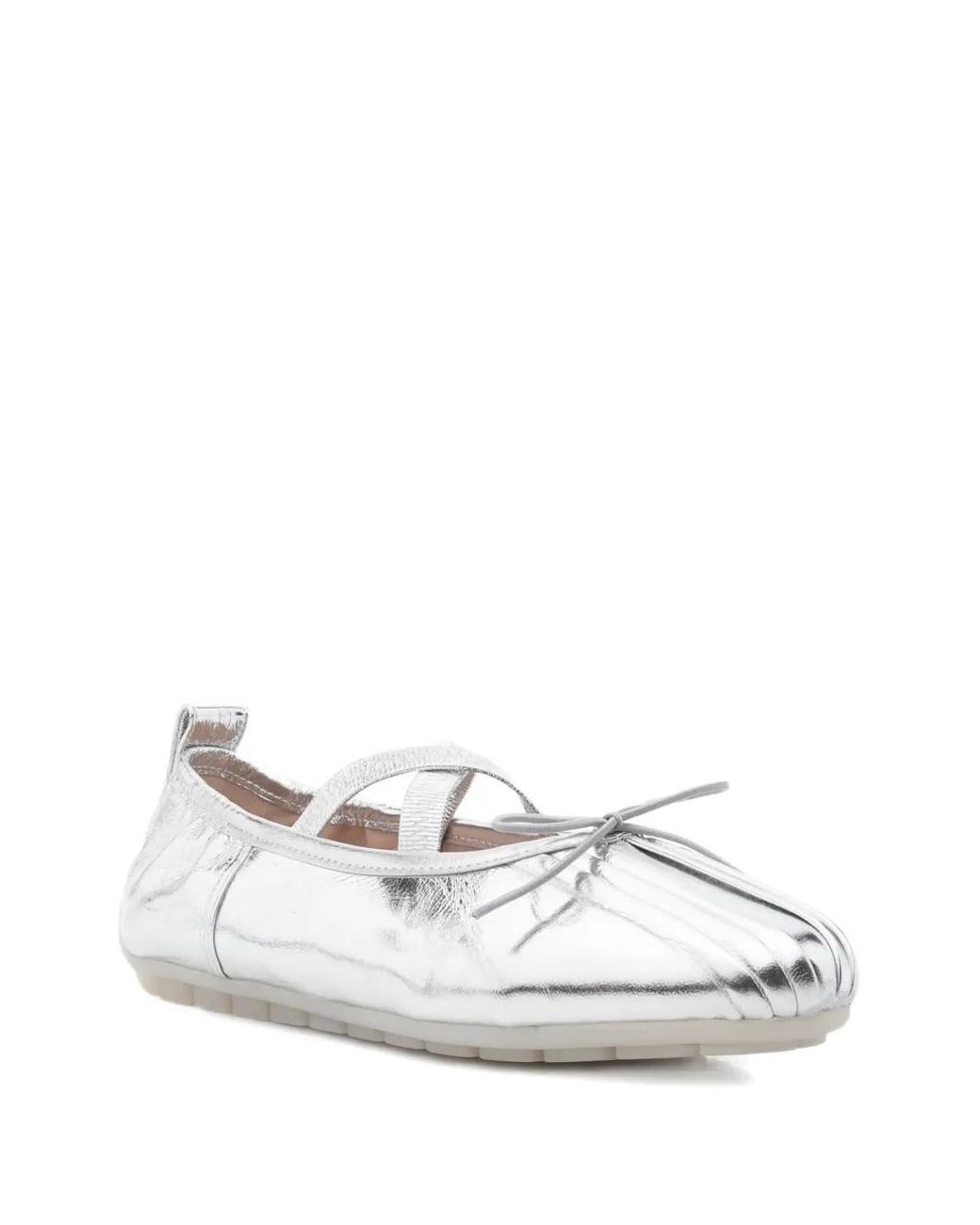 Simone Rocha White Cross-Strap Bow Ballet Flats