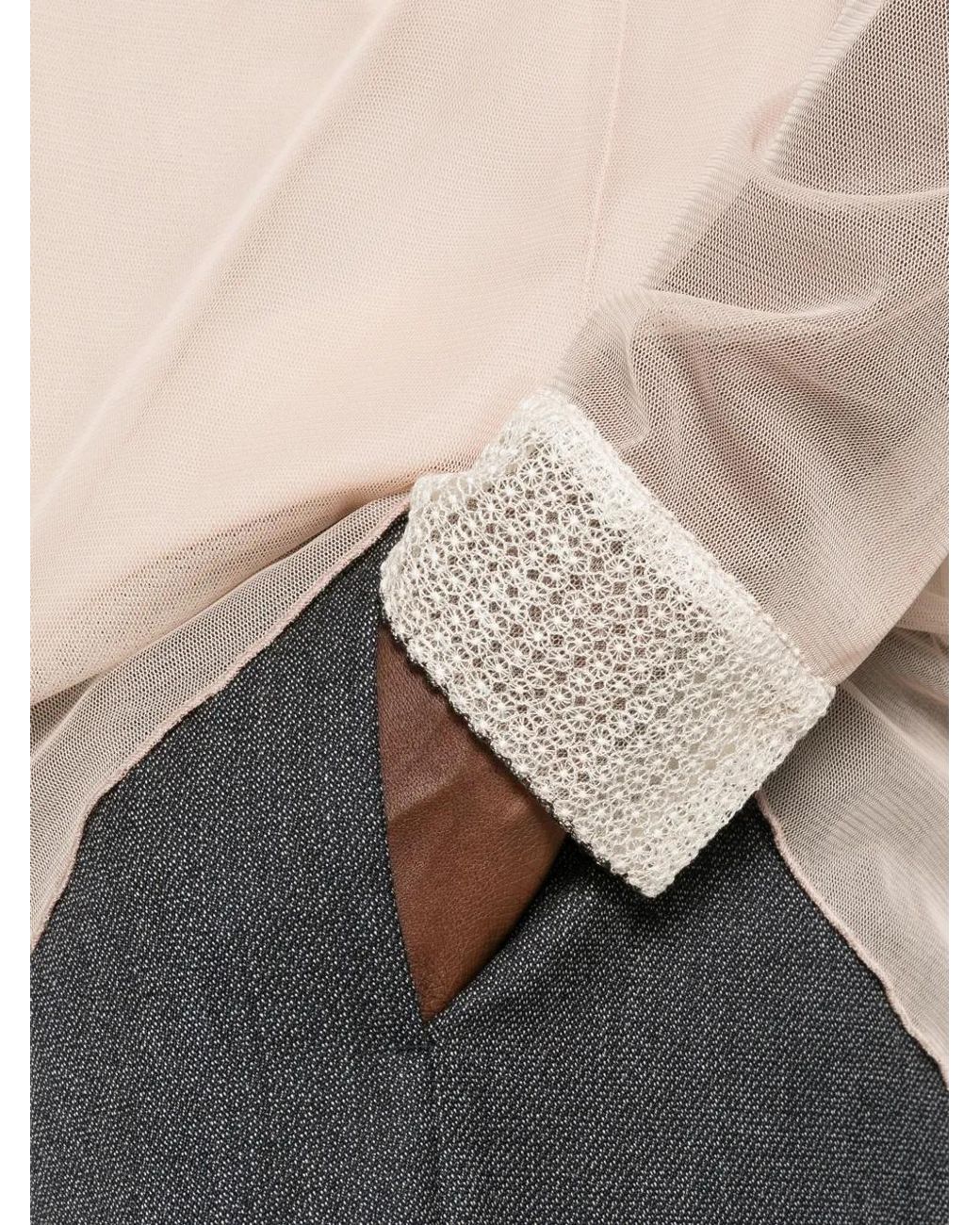 Fabiana Filippi Pink Blouse À Col En Dentelle