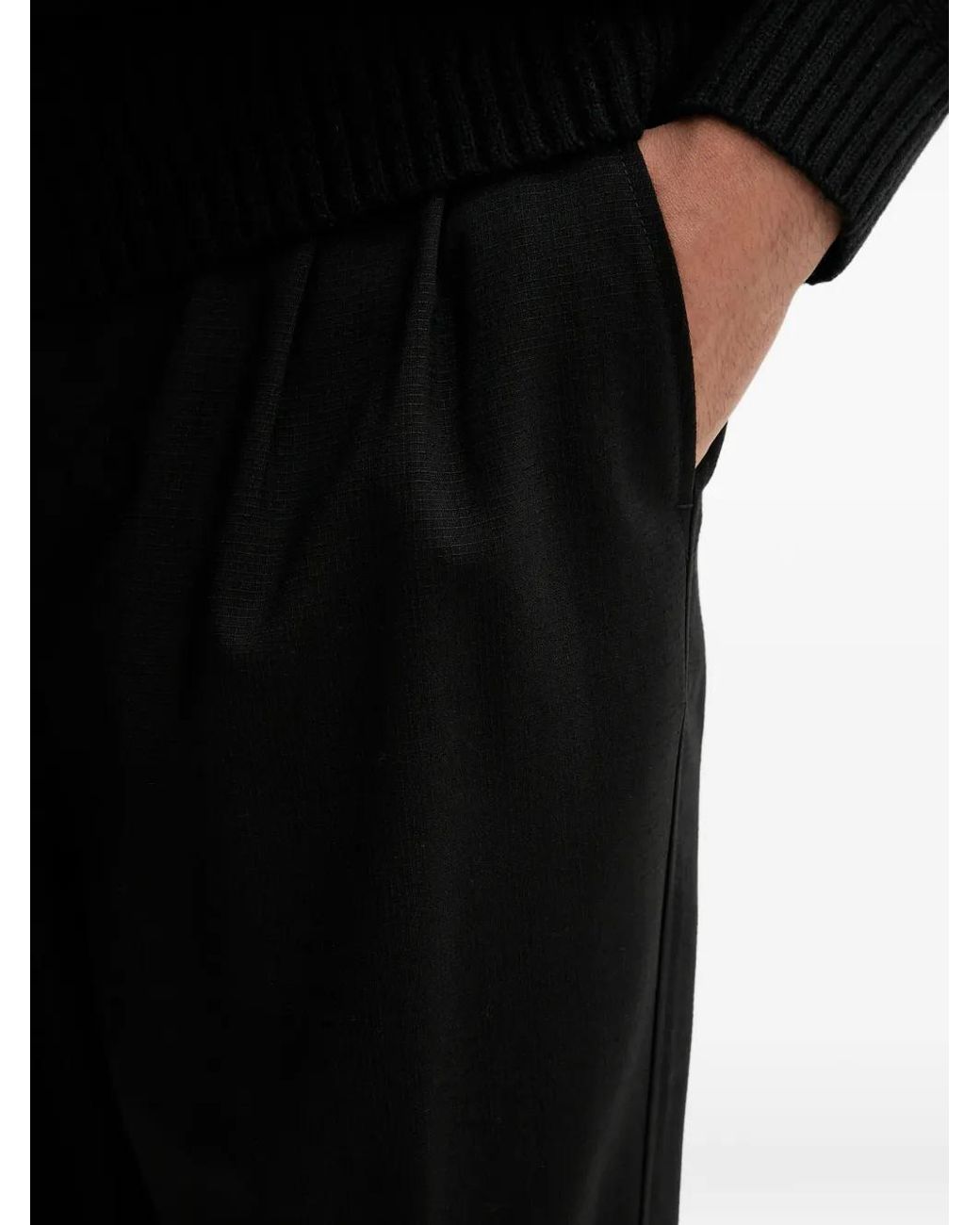 Pantalones Plisados Barena de hombre de color Black