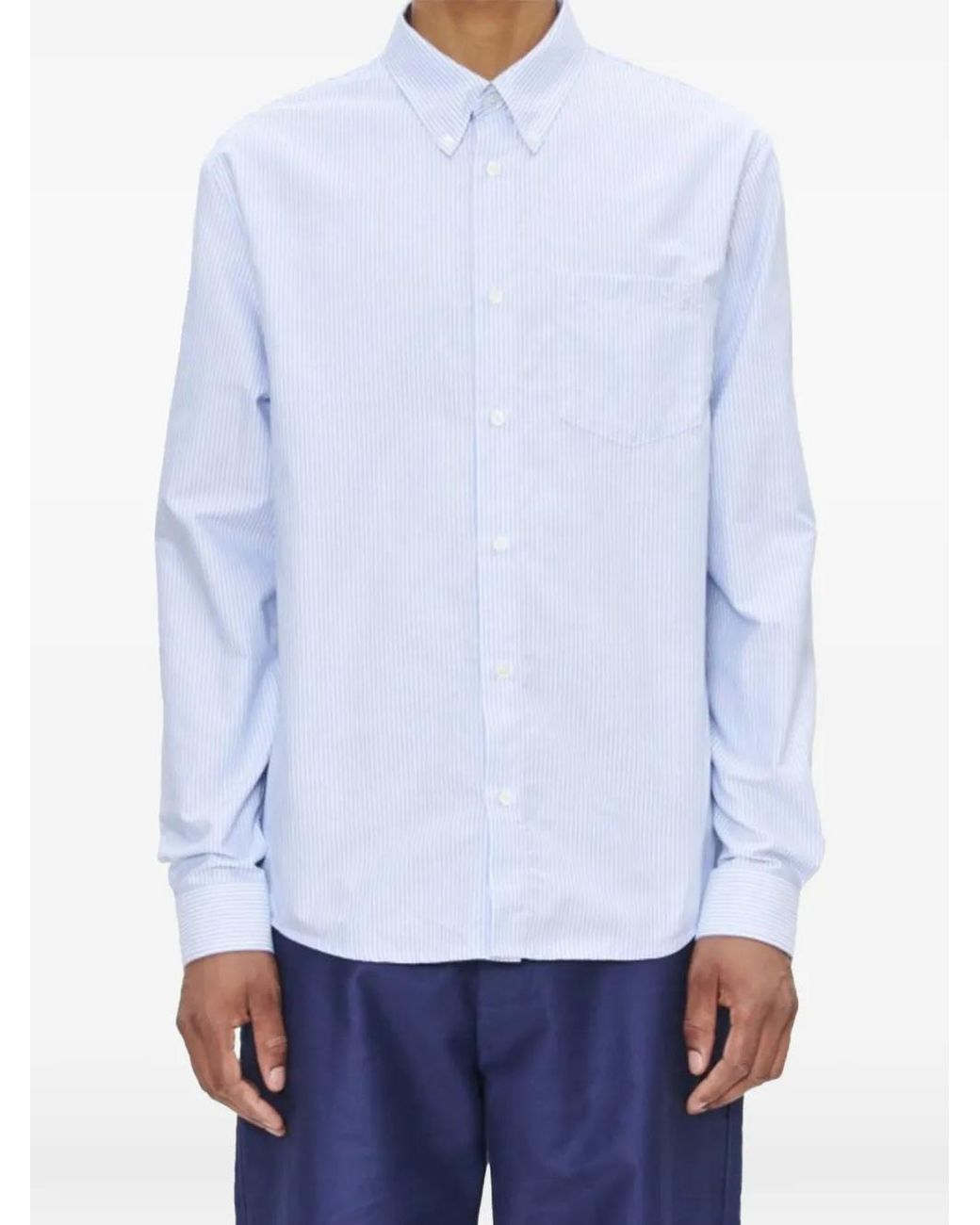 A.P.C. White A. P.C. Striped Button-Down Shirt for men