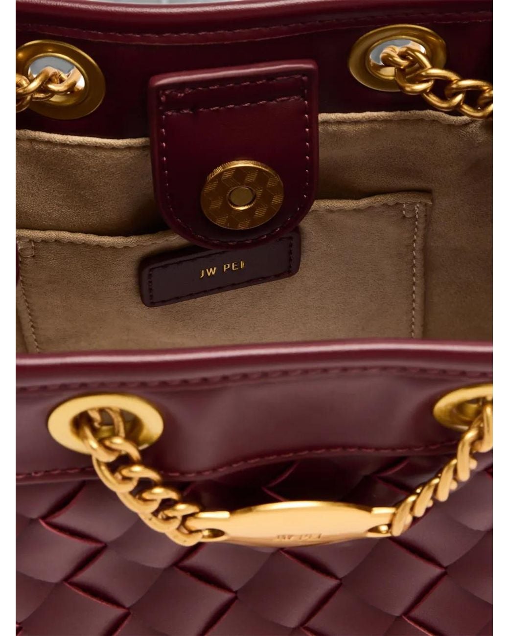 JW PEI Purple Yara Woven Leather Bucket Bag