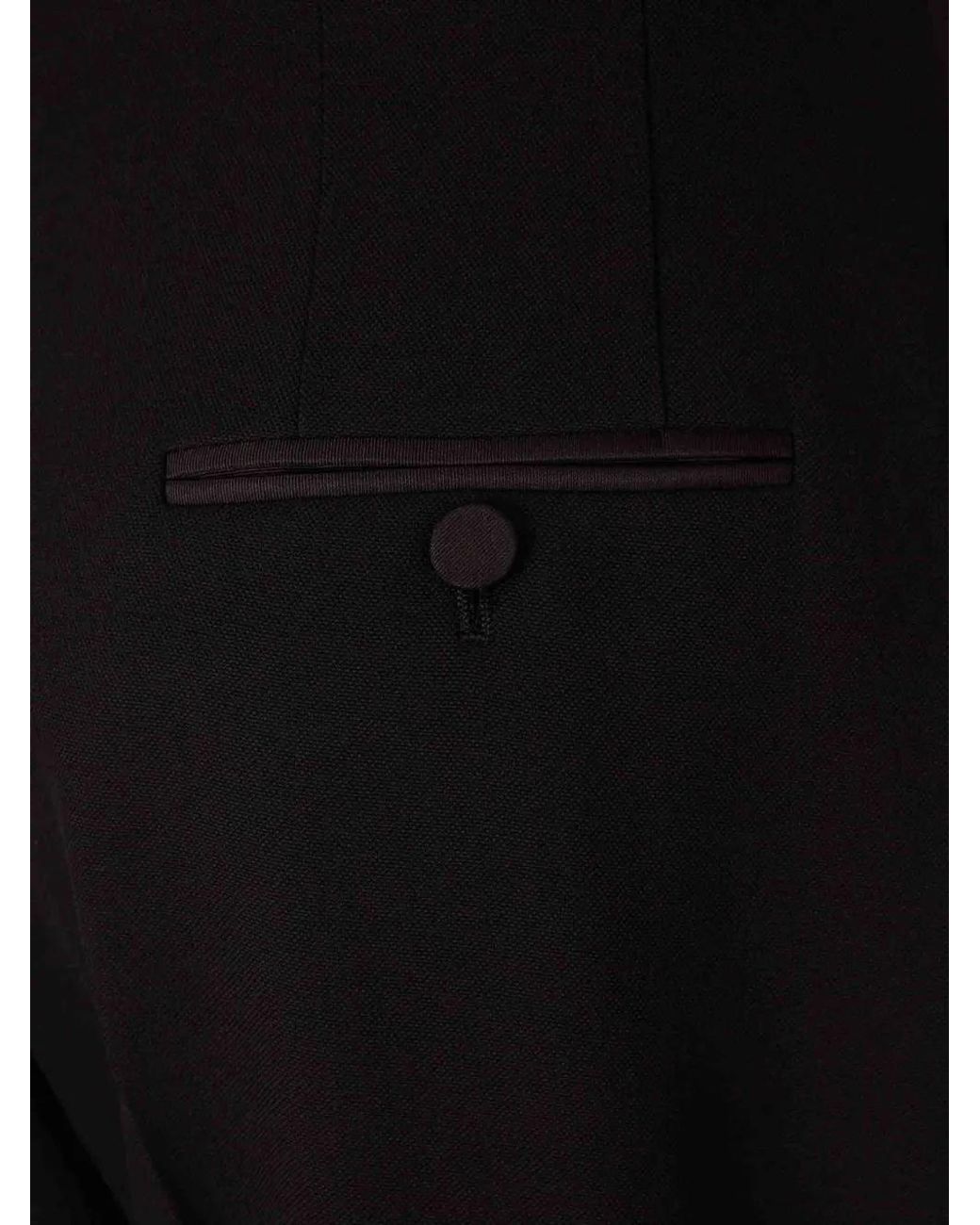 Tom Ford Black Satin-Trim Wool Trousers