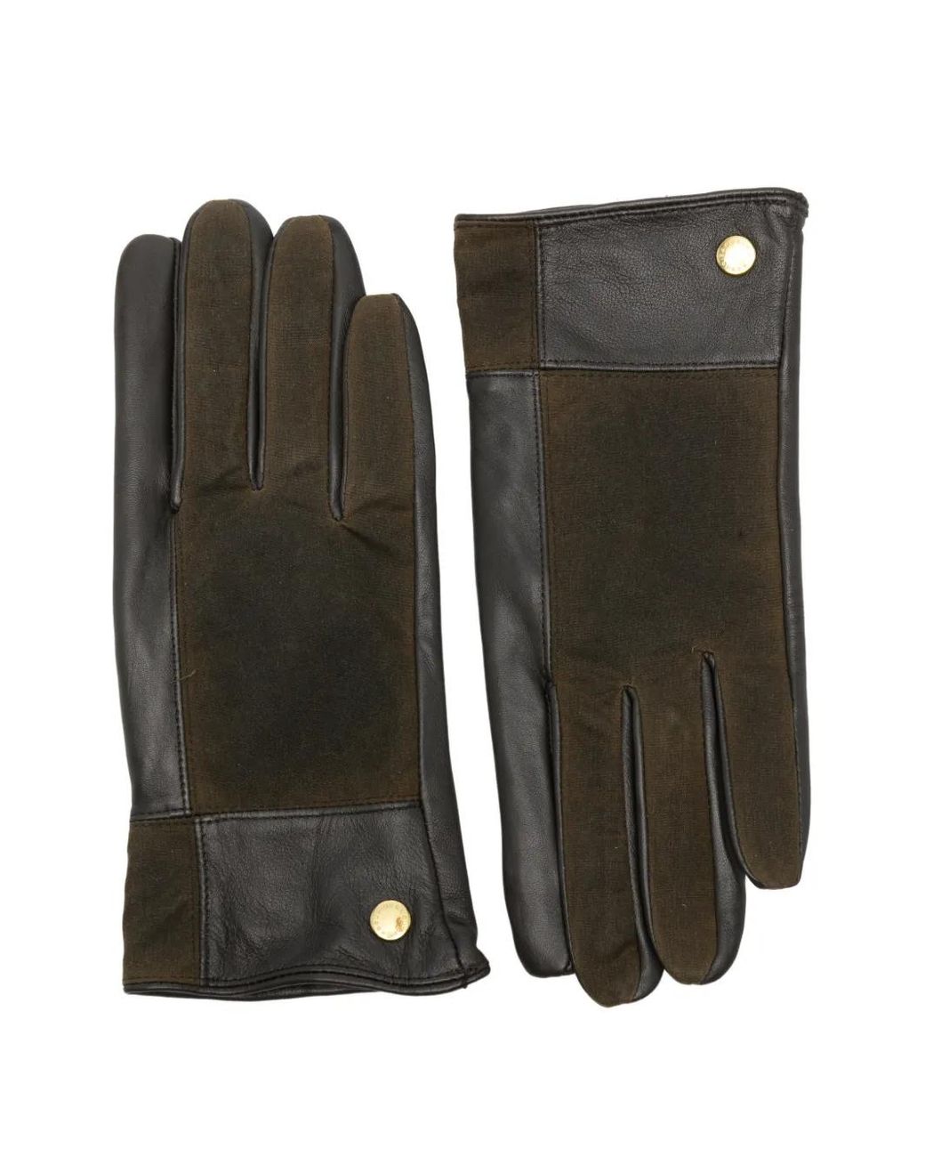 Barbour Black Rudson Patchwork Leatgloves