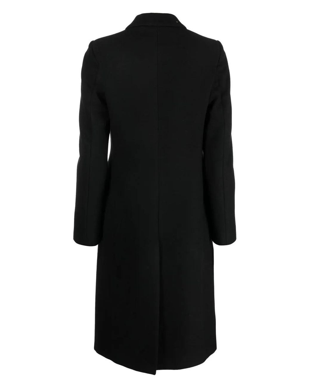 Philipp Plein Black Double-Breasted Mid-Length Coat