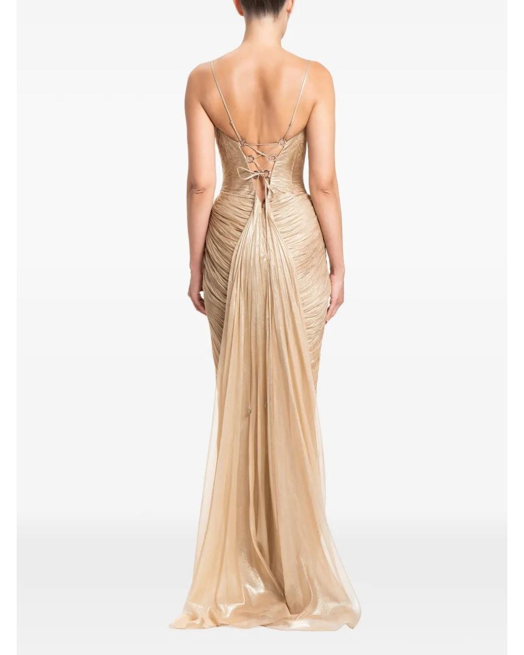 Maria Lucia Hohan White Cecilia Plissé Gown