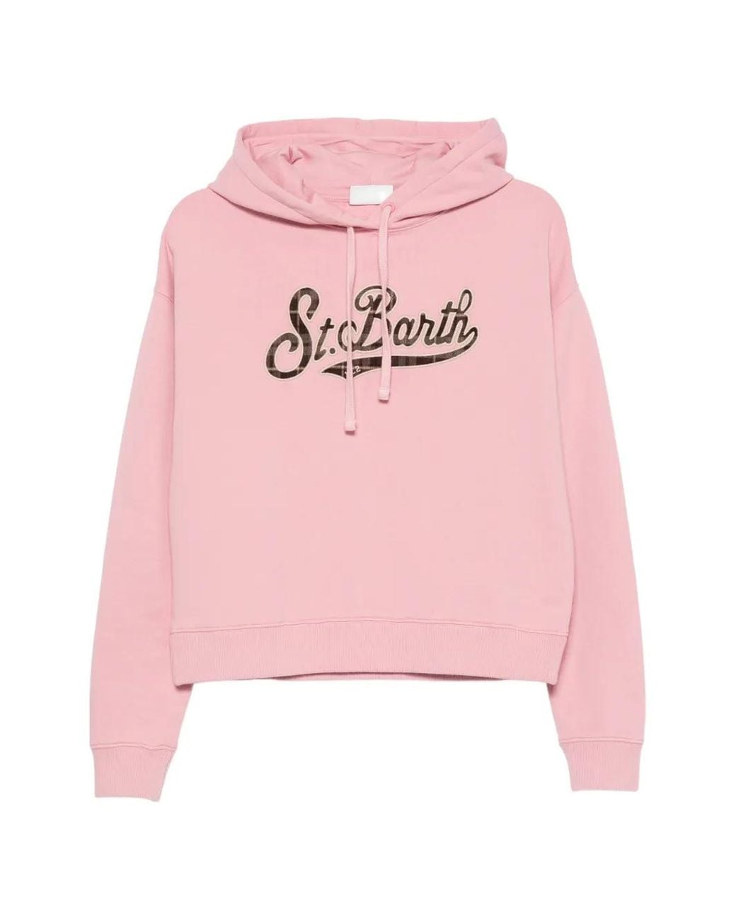 Mc2 Saint Barth Pink Mindy Logo-Patch Drawstring Hoodie