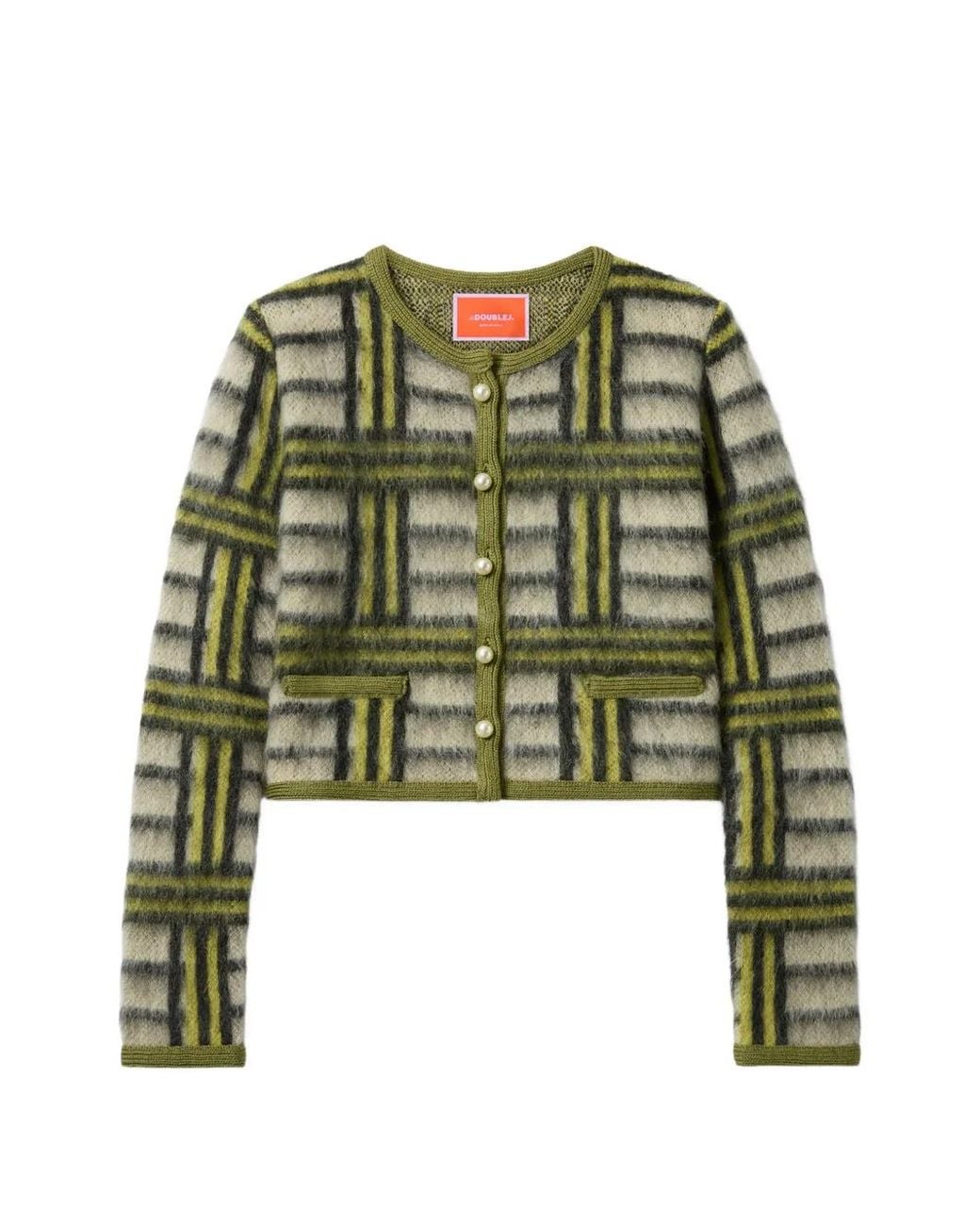 LaDoubleJ Green Cardigan Boutonné À Carreaux