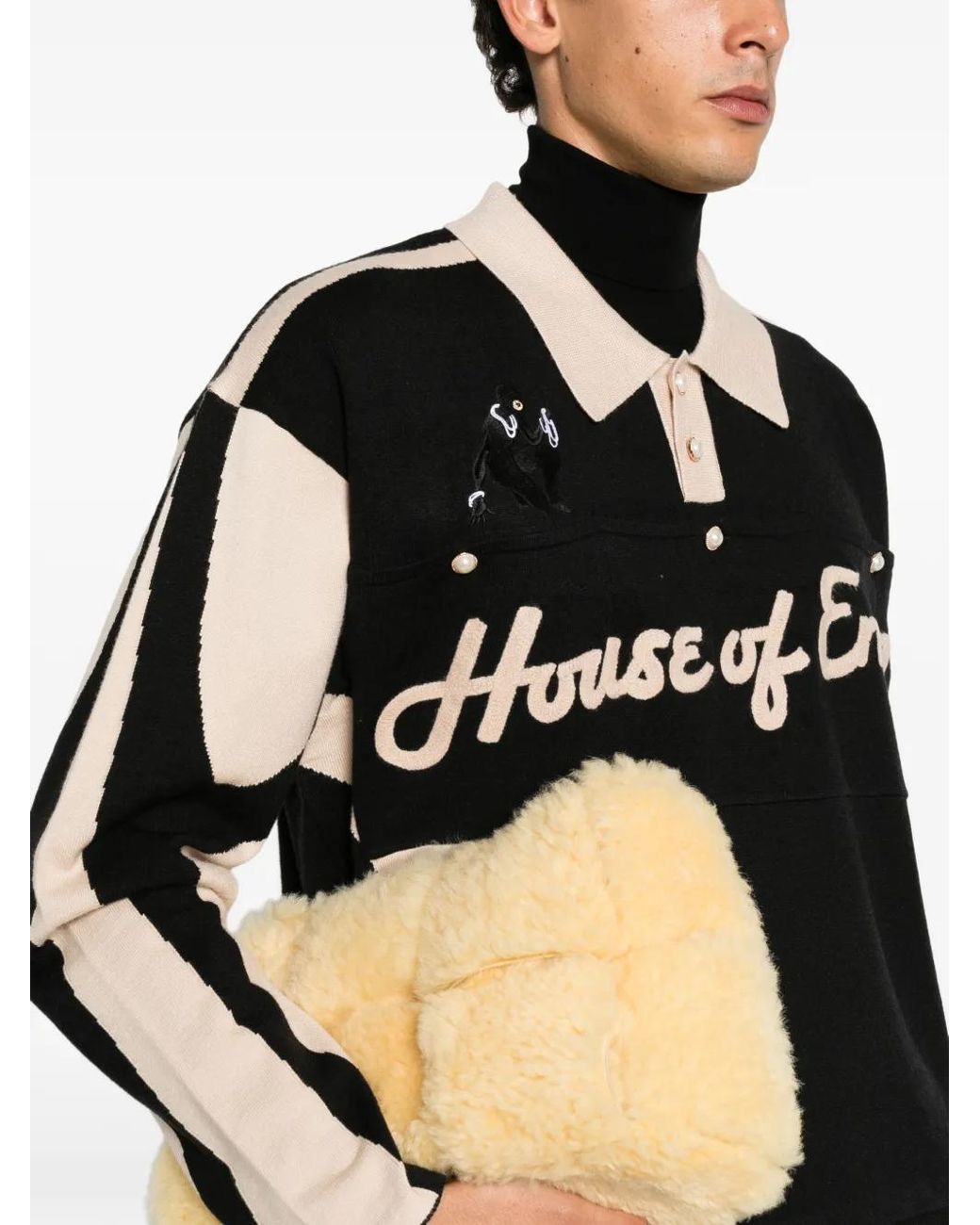 House of Errors Black Polo À Logo Brodé for men