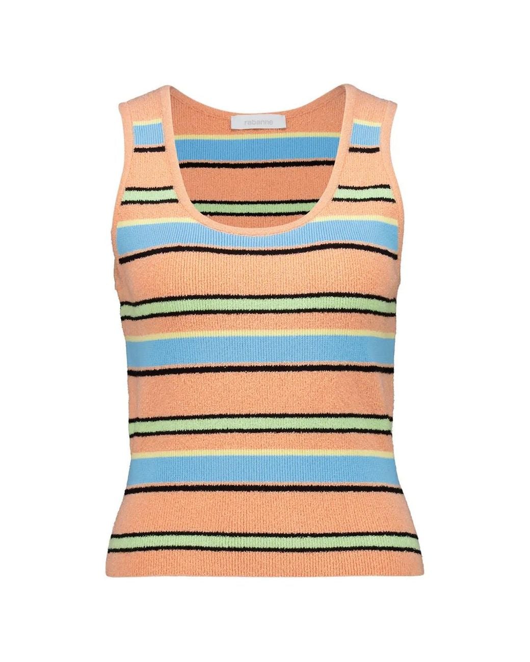 Rabanne Orange Striped Terry-Cloth Top