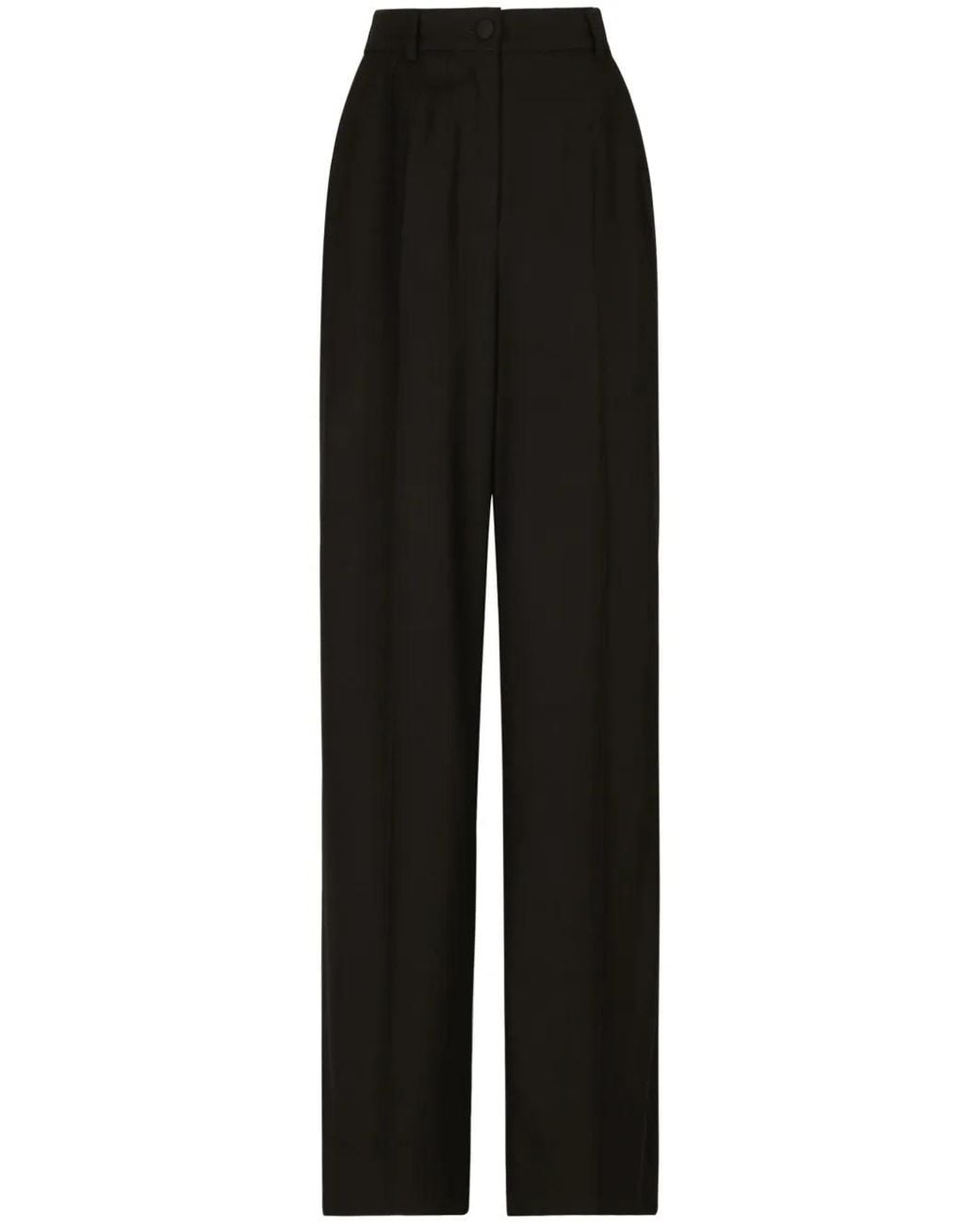 Dolce & Gabbana Black Pressed-Crease Palazzo Pants