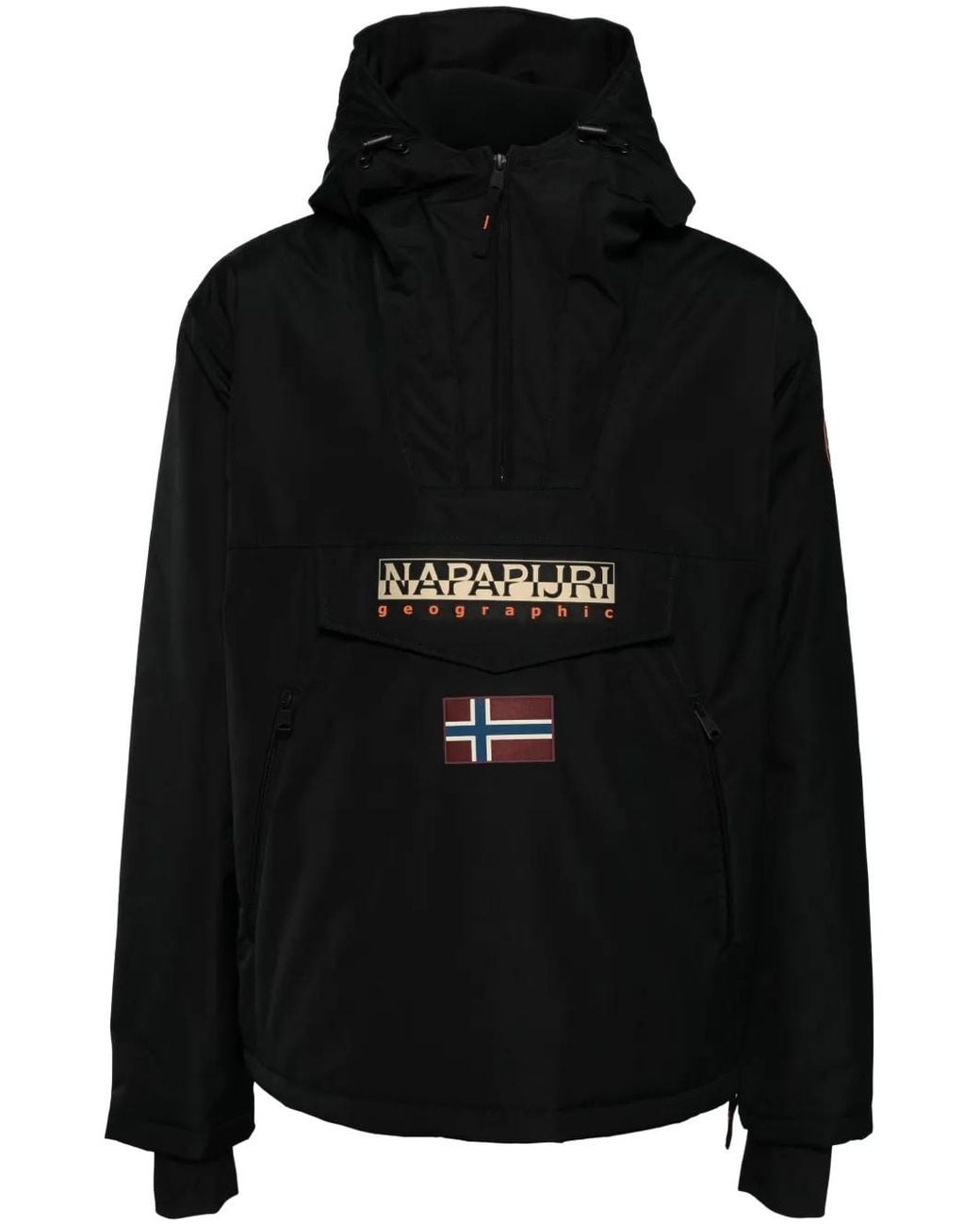 Napapijri Black Logo Patch Jacket for men