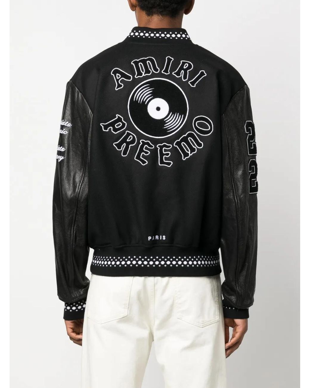 Amiri Black Logo-appliquè Varsity Jacket for men