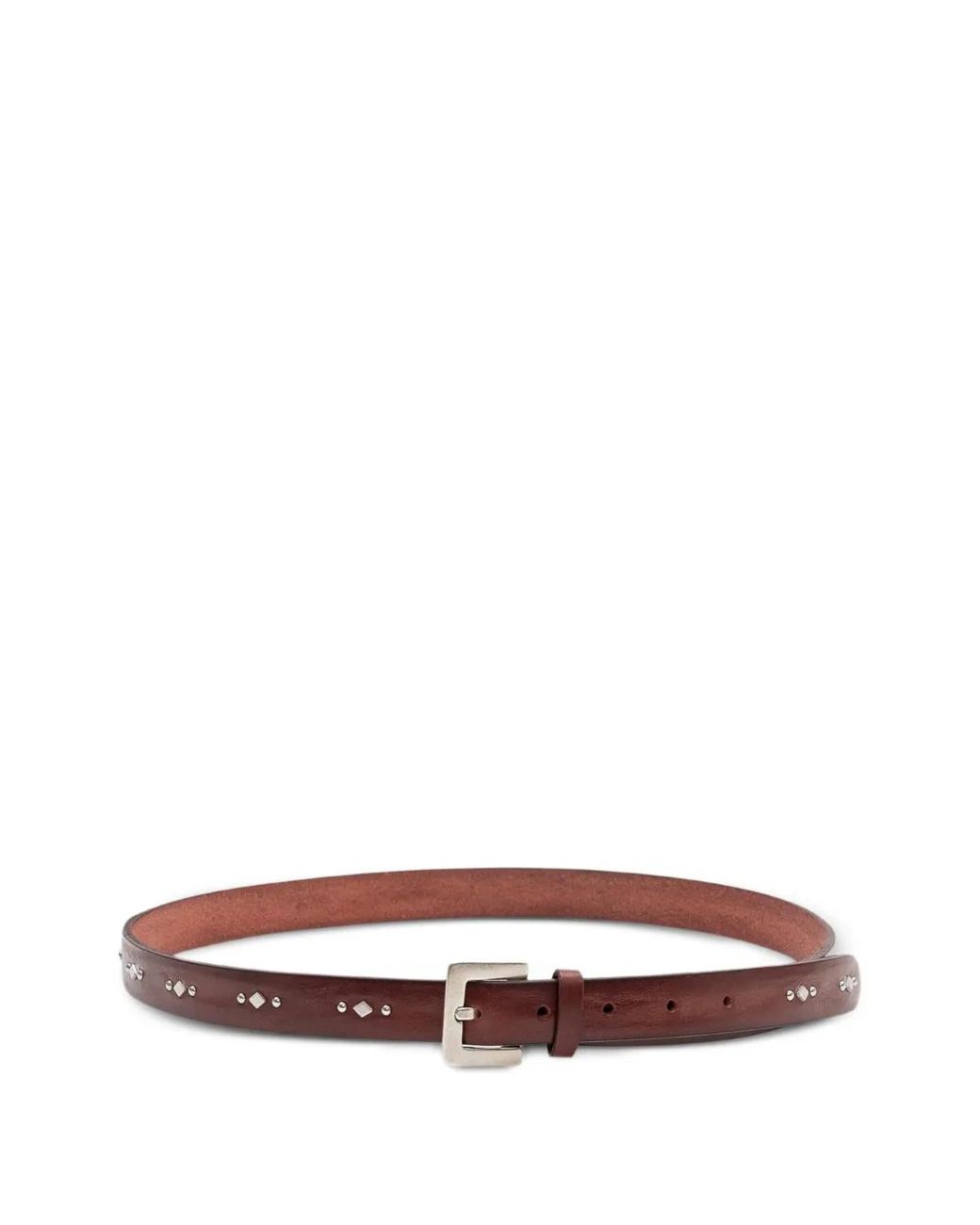 Orciani Brown Stud-Embellished Leather Belt for men