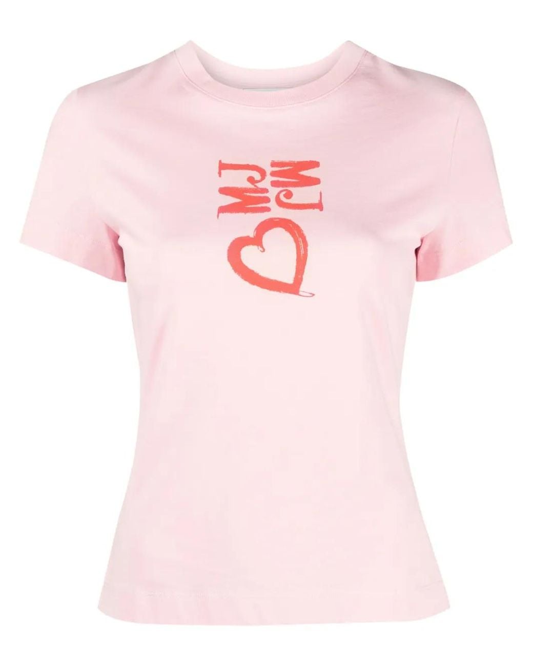 Moschino Pink Heart-Print Cotton T-Shirt