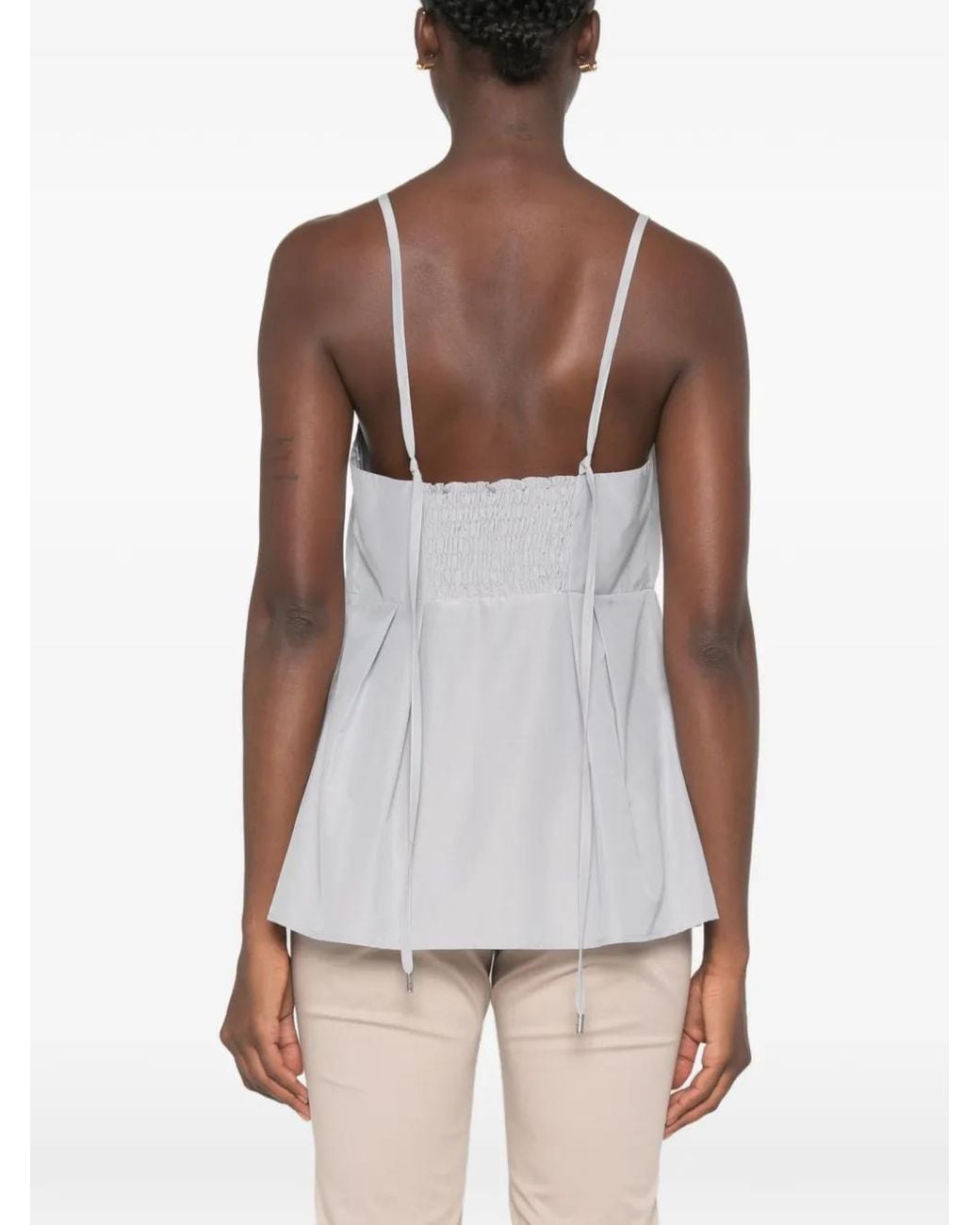 Peserico Gray Pleated Top