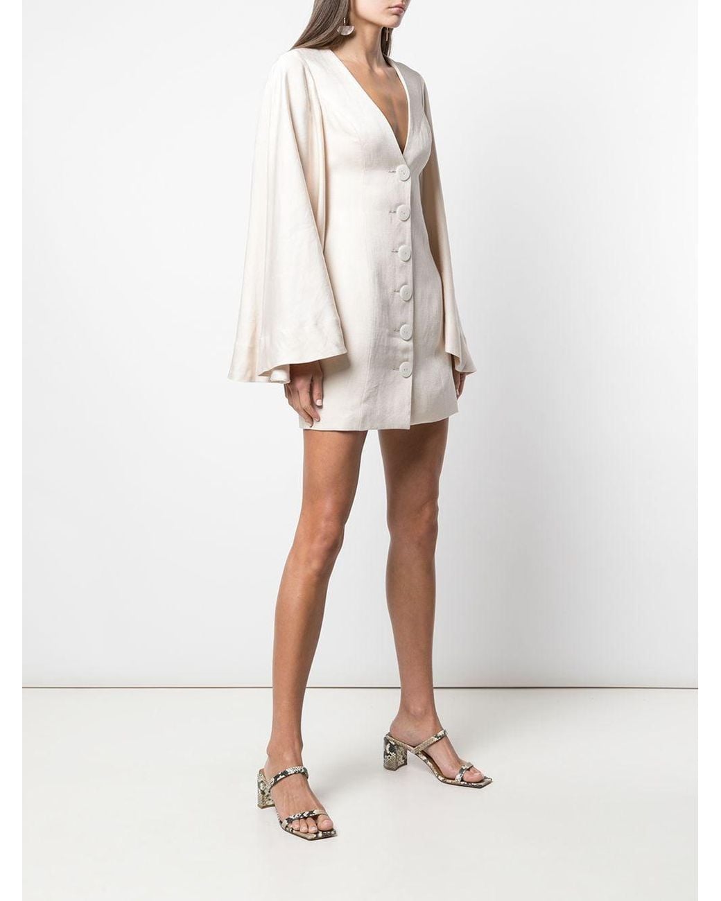 Shona Joy Linen Circle Sleeve Tailored Mini Dress - Lyst