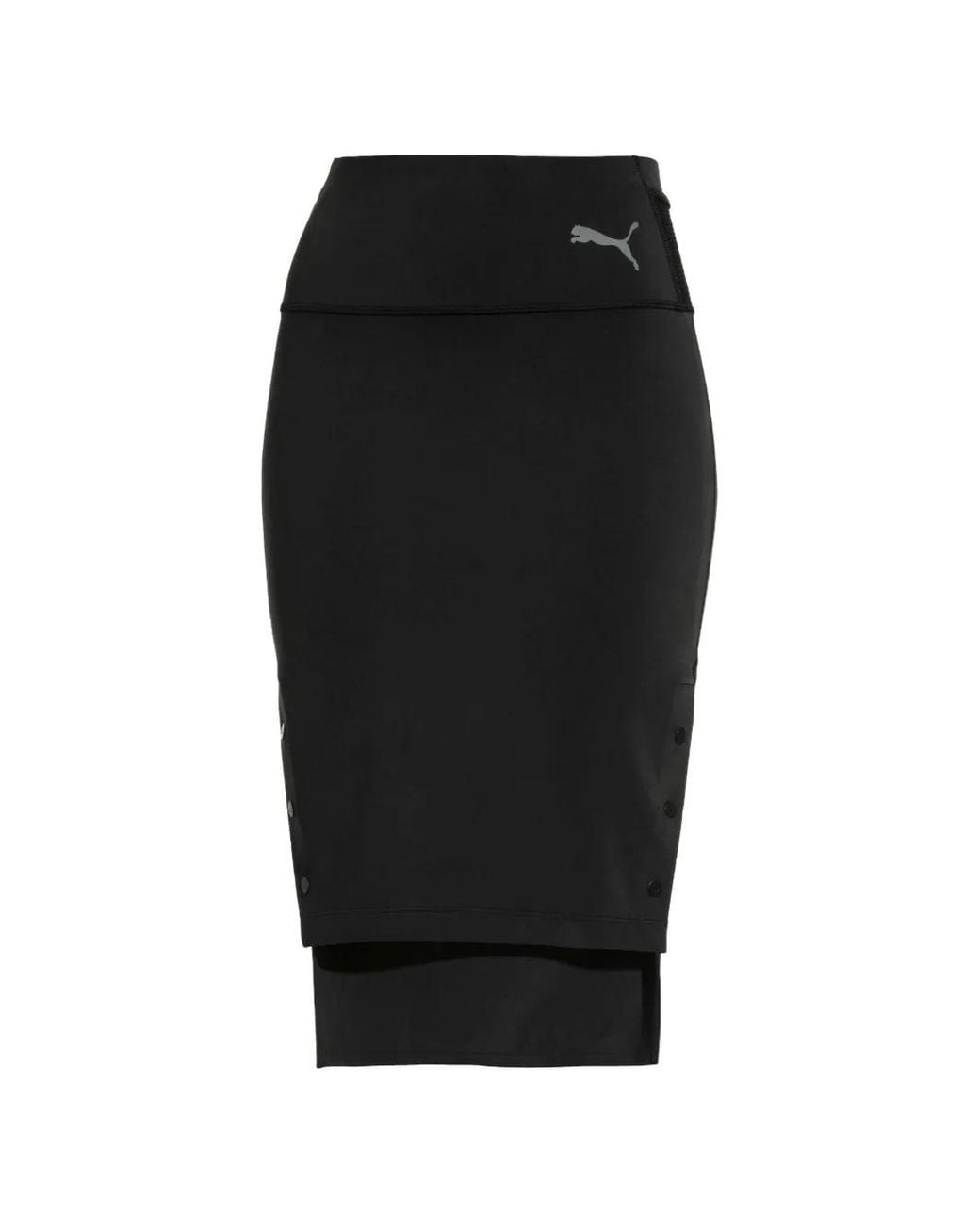 PUMA Black Elastic-Waist Straight Skirt