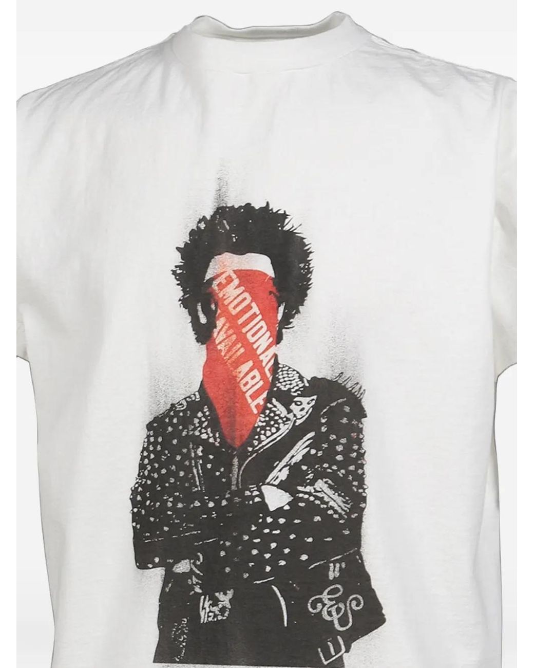 Emotionally Unavailable White Graphic-Print T-Shirt for men