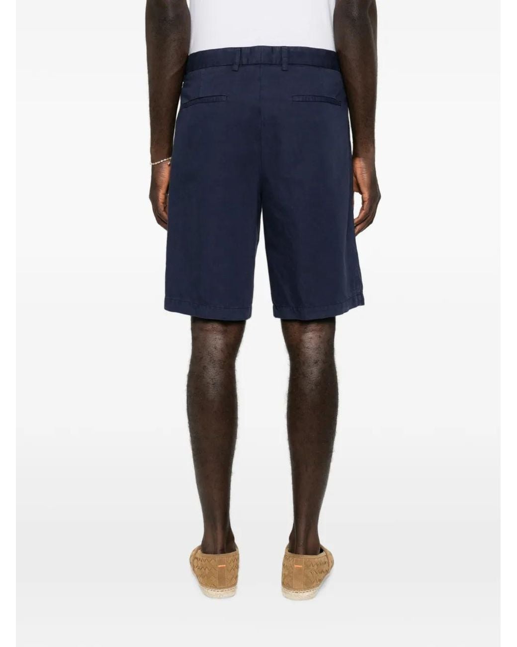 Zegna Blue Straight-Leg Shorts for men